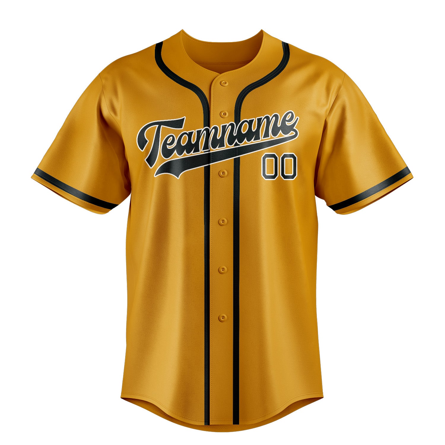 Benutzerdefiniertes Professionelles Gelb Dunkelgrau Baseballtrikot