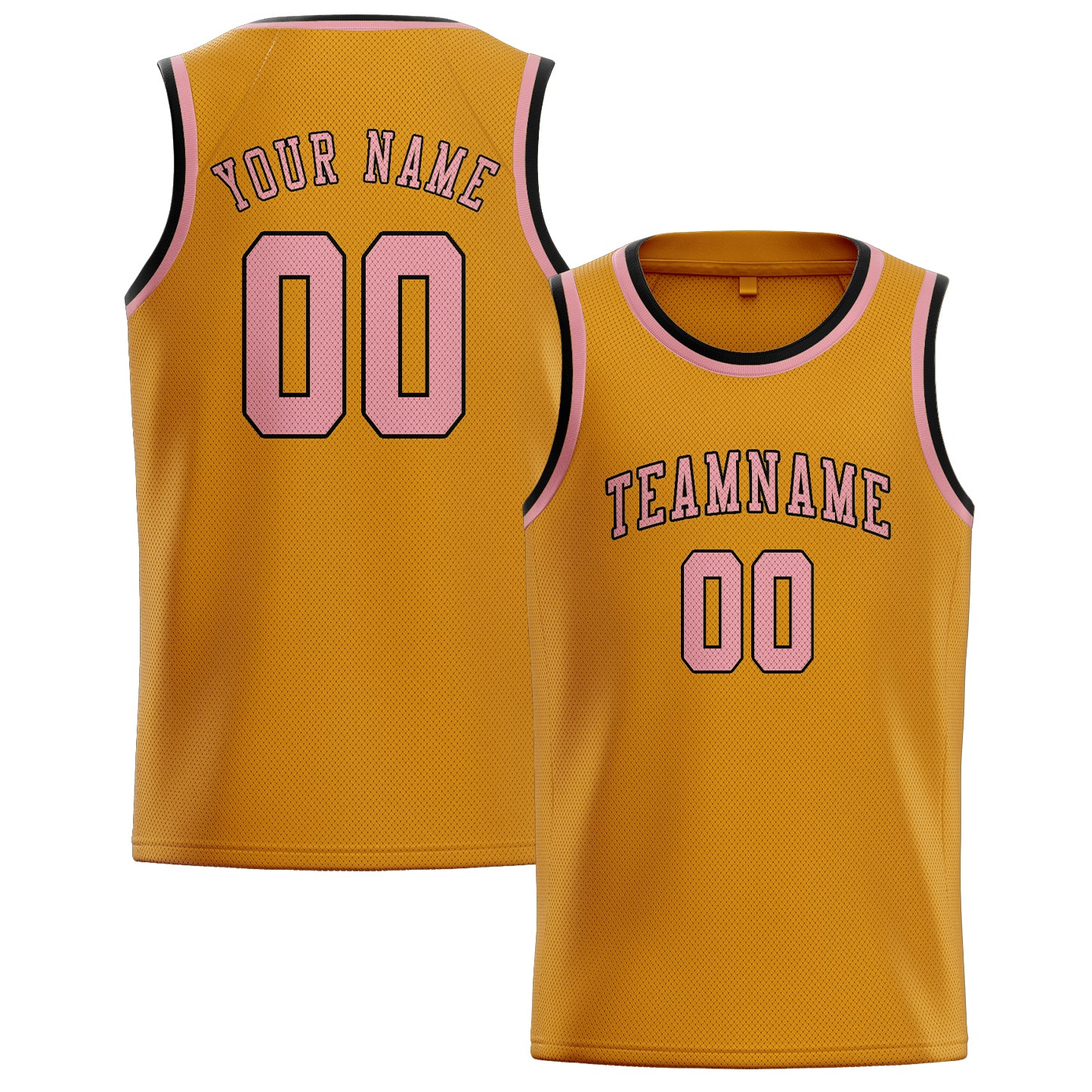 Benutzerdefiniertes Professionelles Gelb Rosa Basketballtrikot