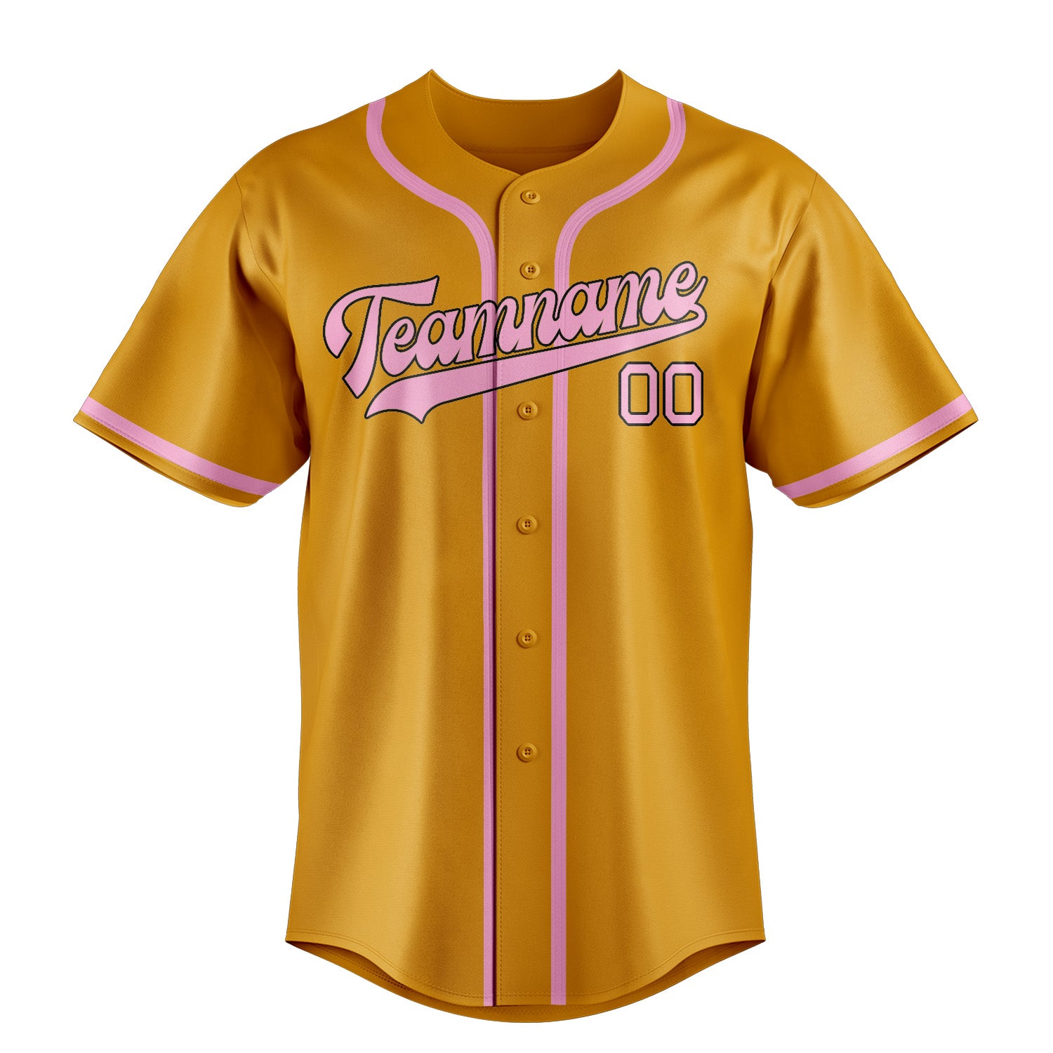 Benutzerdefiniertes Professionelles Gelb Rosa Baseballtrikot
