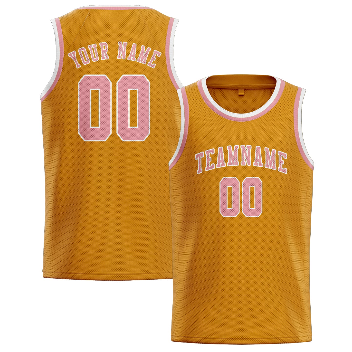 Benutzerdefiniertes Professionelles Gelb Rosa Basketballtrikot