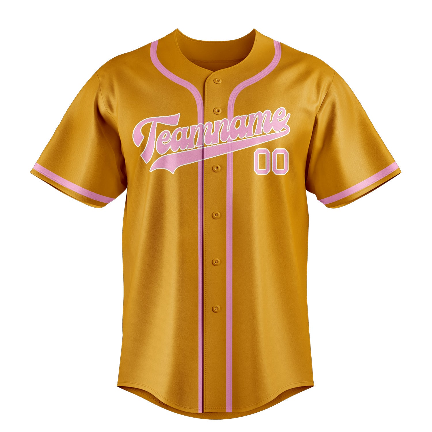 Benutzerdefiniertes Professionelles Gelb Rosa Baseballtrikot