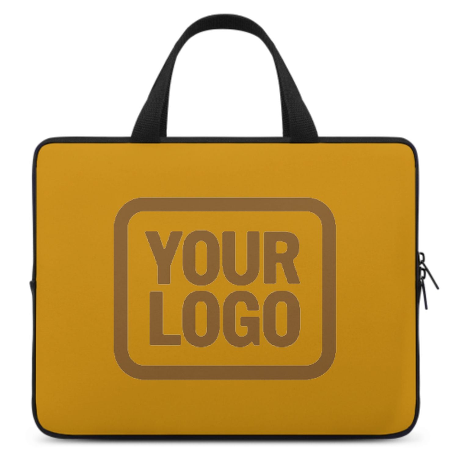 Borsa per laptop personalizzata in colore giallo cachi