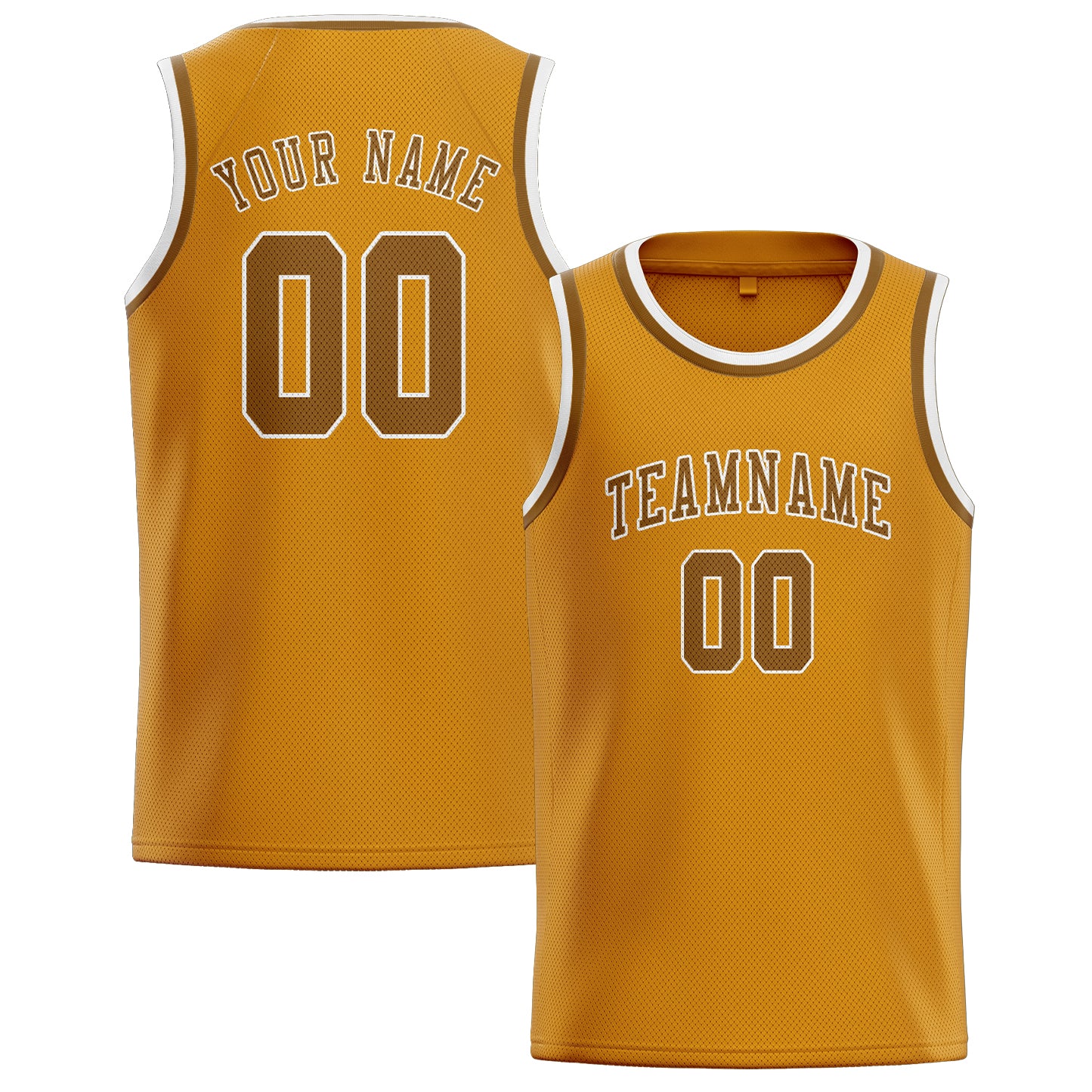 Benutzerdefiniertes Professionelles Gelb Khaki Basketballtrikot