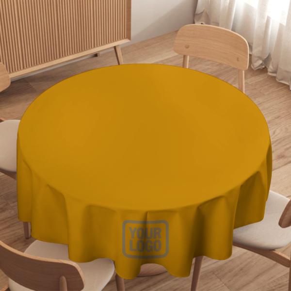 Maßgeschneidertes Gelb Hellkhaki Runde Tischdecke