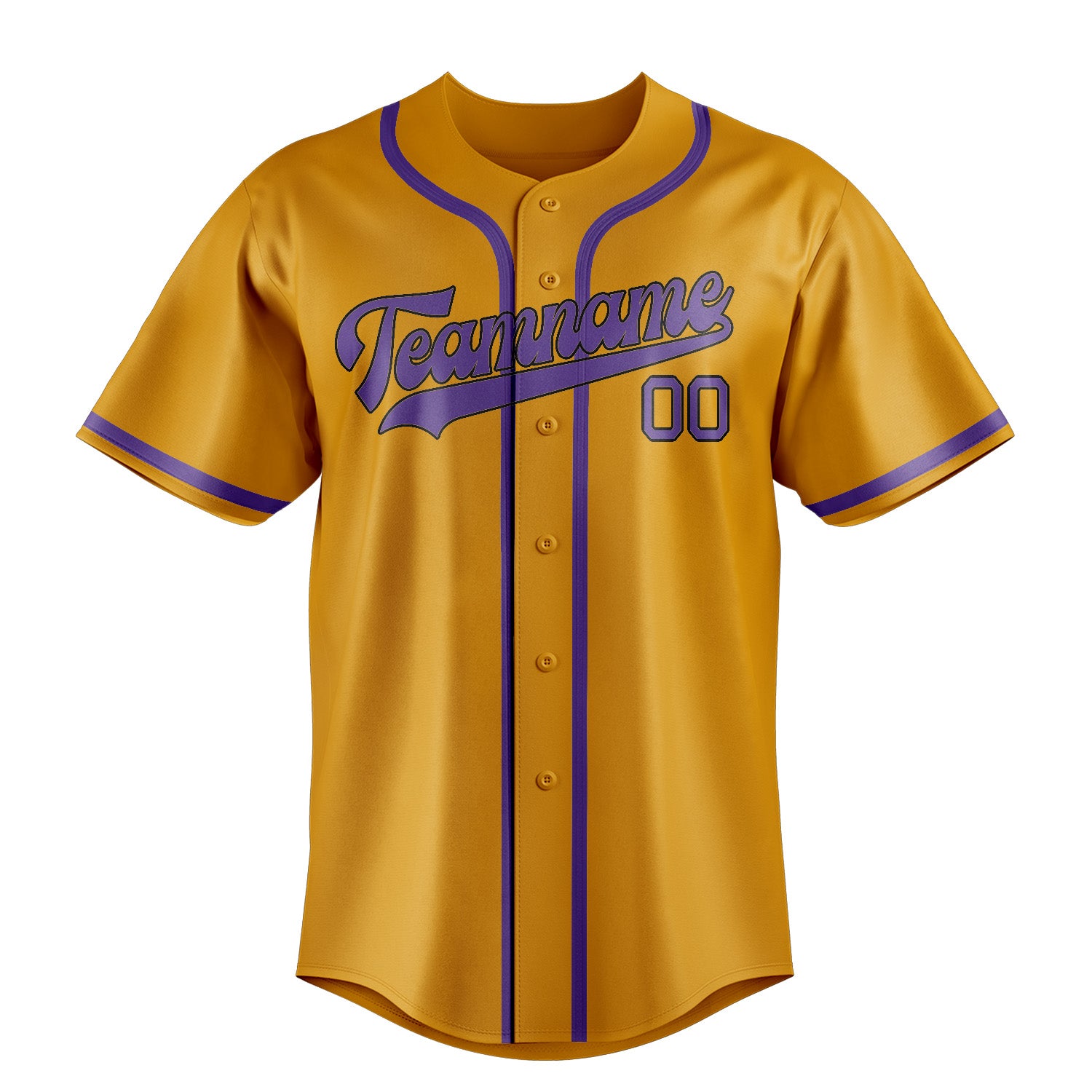 Benutzerdefiniertes Professionelles Gelb Lavendel Baseballtrikot