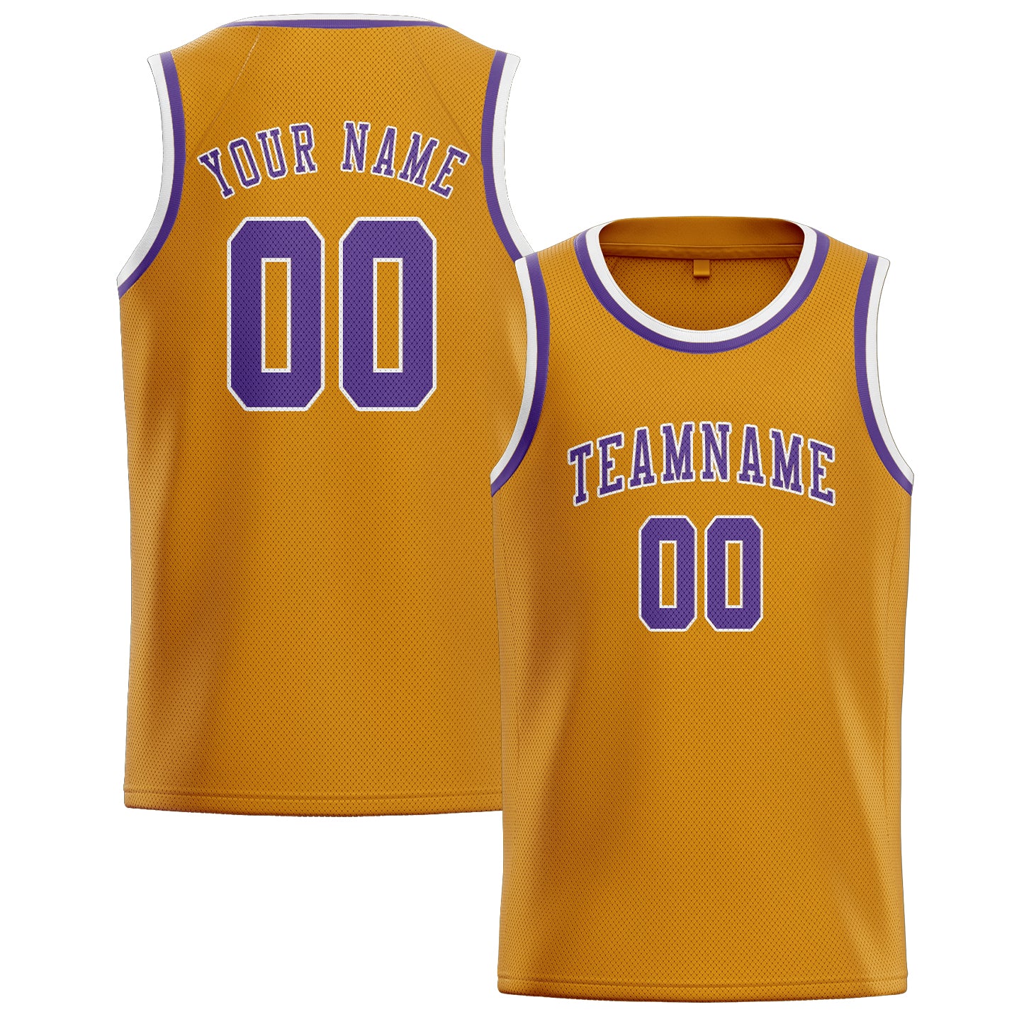Benutzerdefiniertes Professionelles Gelb Lavendel Basketballtrikot