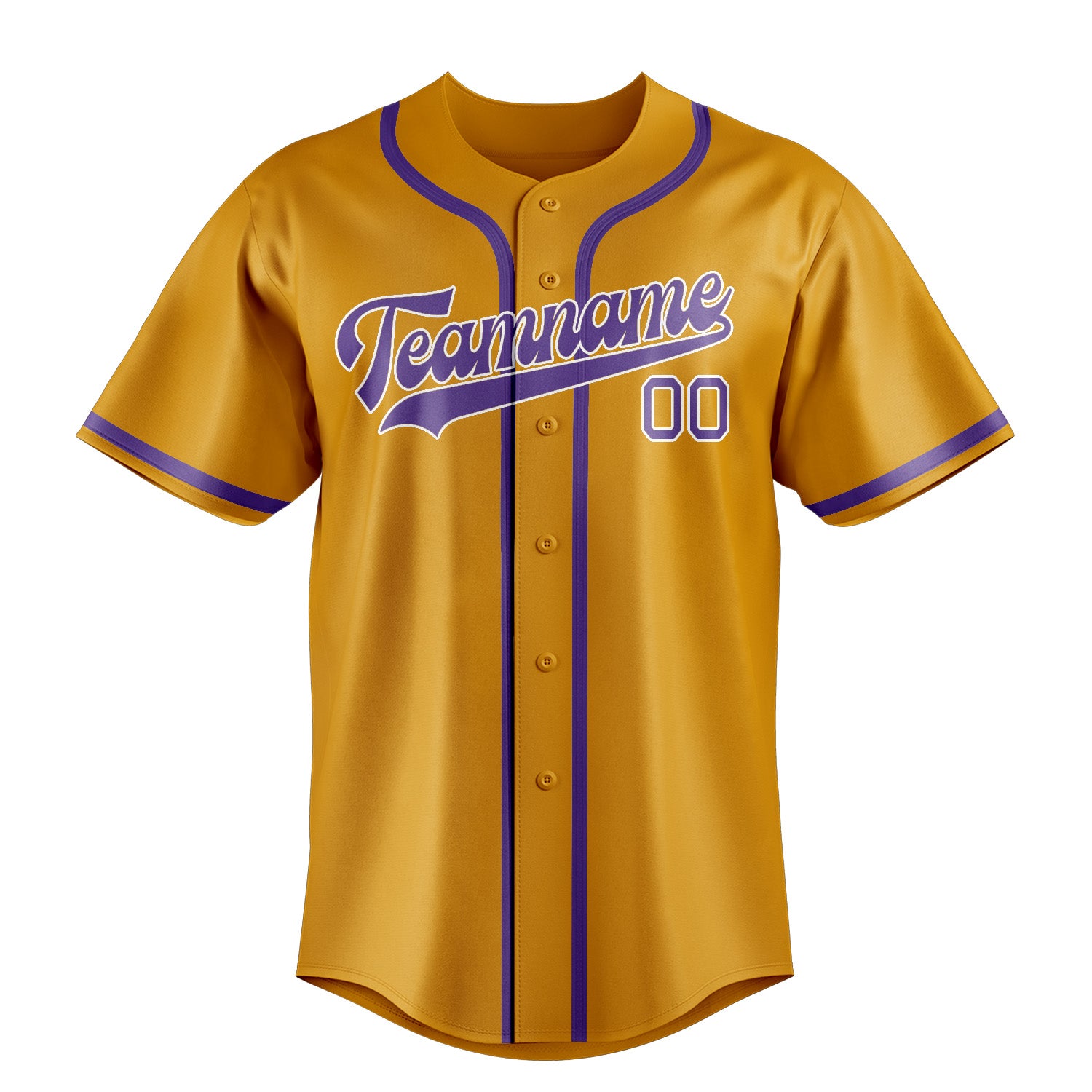 Benutzerdefiniertes Professionelles Gelb Lavendel Baseballtrikot