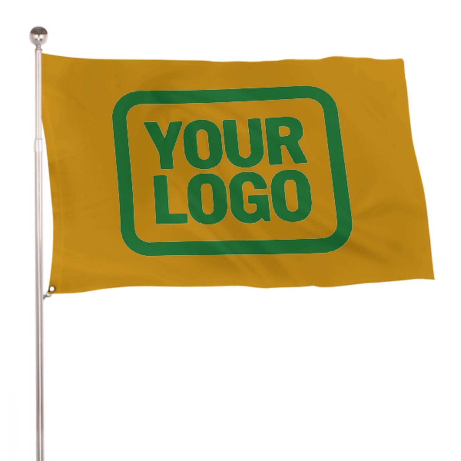 Maßgeschneidertes Gelb Smaragdgrün Flagge