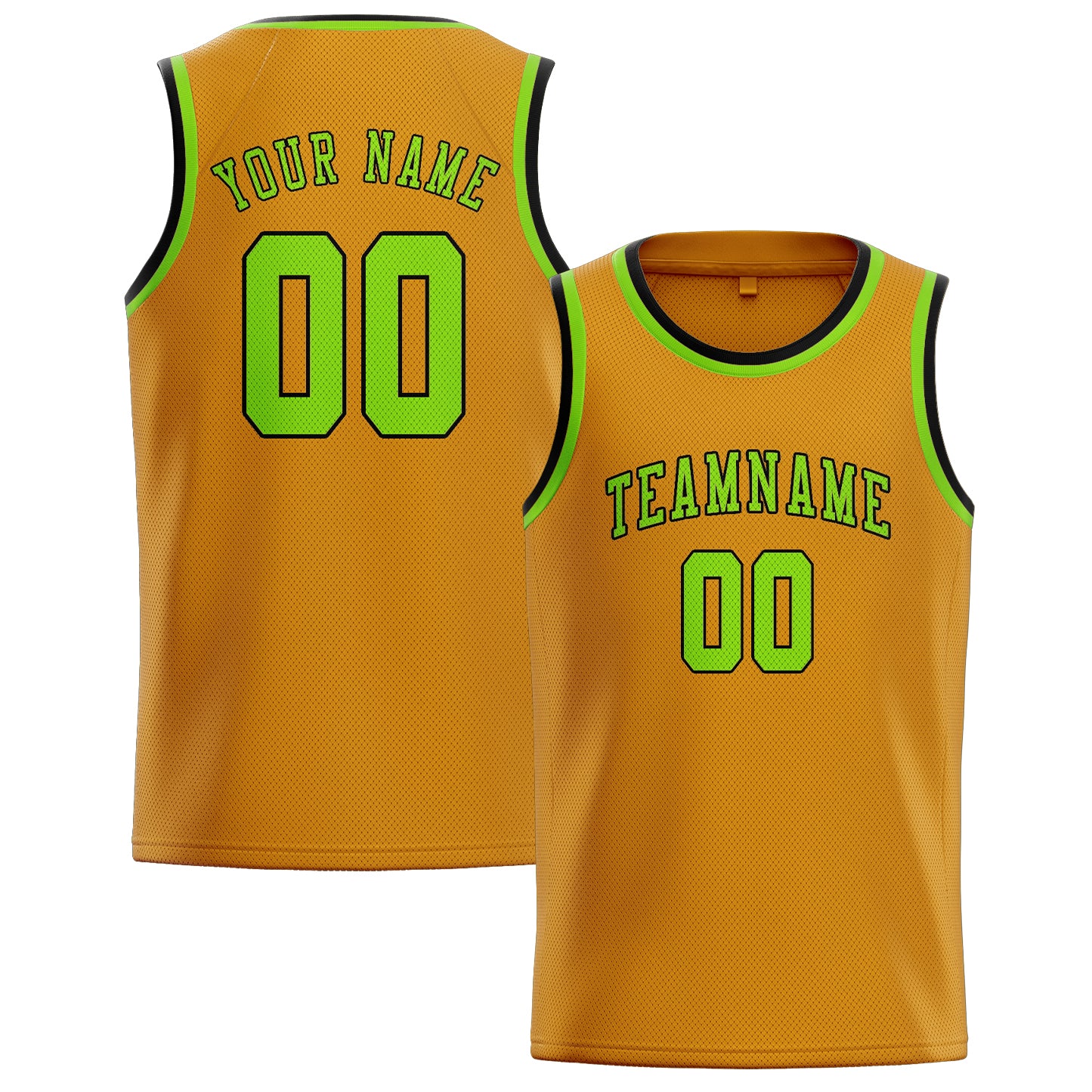 Benutzerdefiniertes Professionelles Gelb Smaragdgrün Basketballtrikot