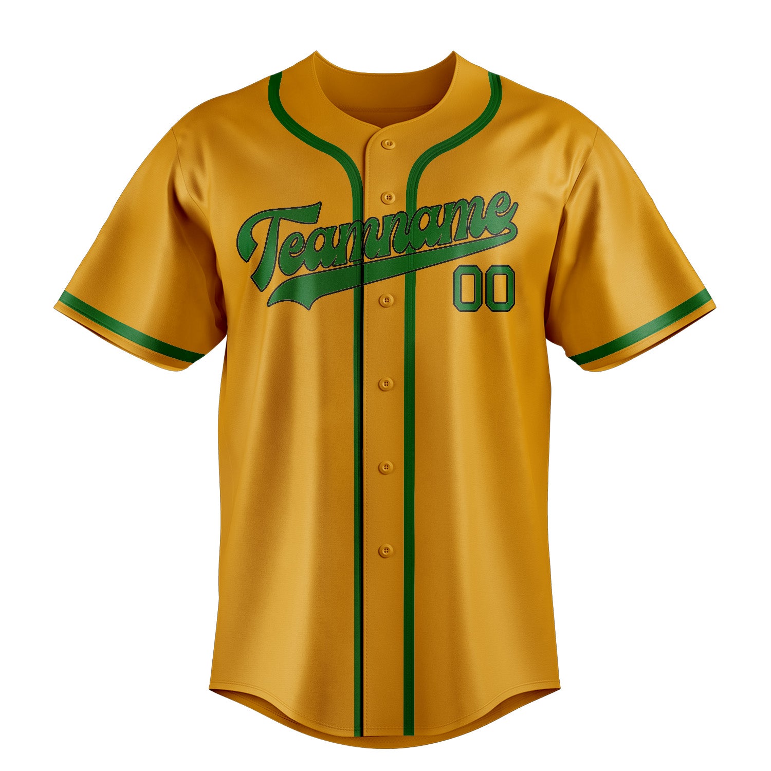 Benutzerdefiniertes Professionelles Gelb Smaragdgrün Baseballtrikot