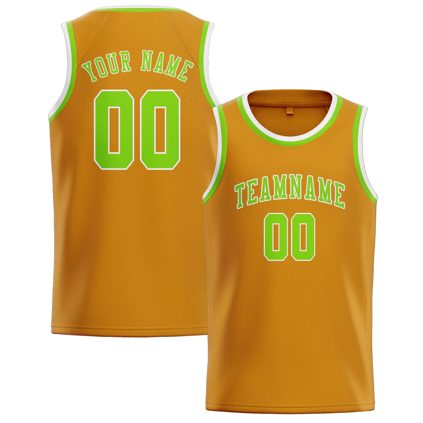 Benutzerdefiniertes Professionelles Gelb Smaragdgrün Basketballtrikot