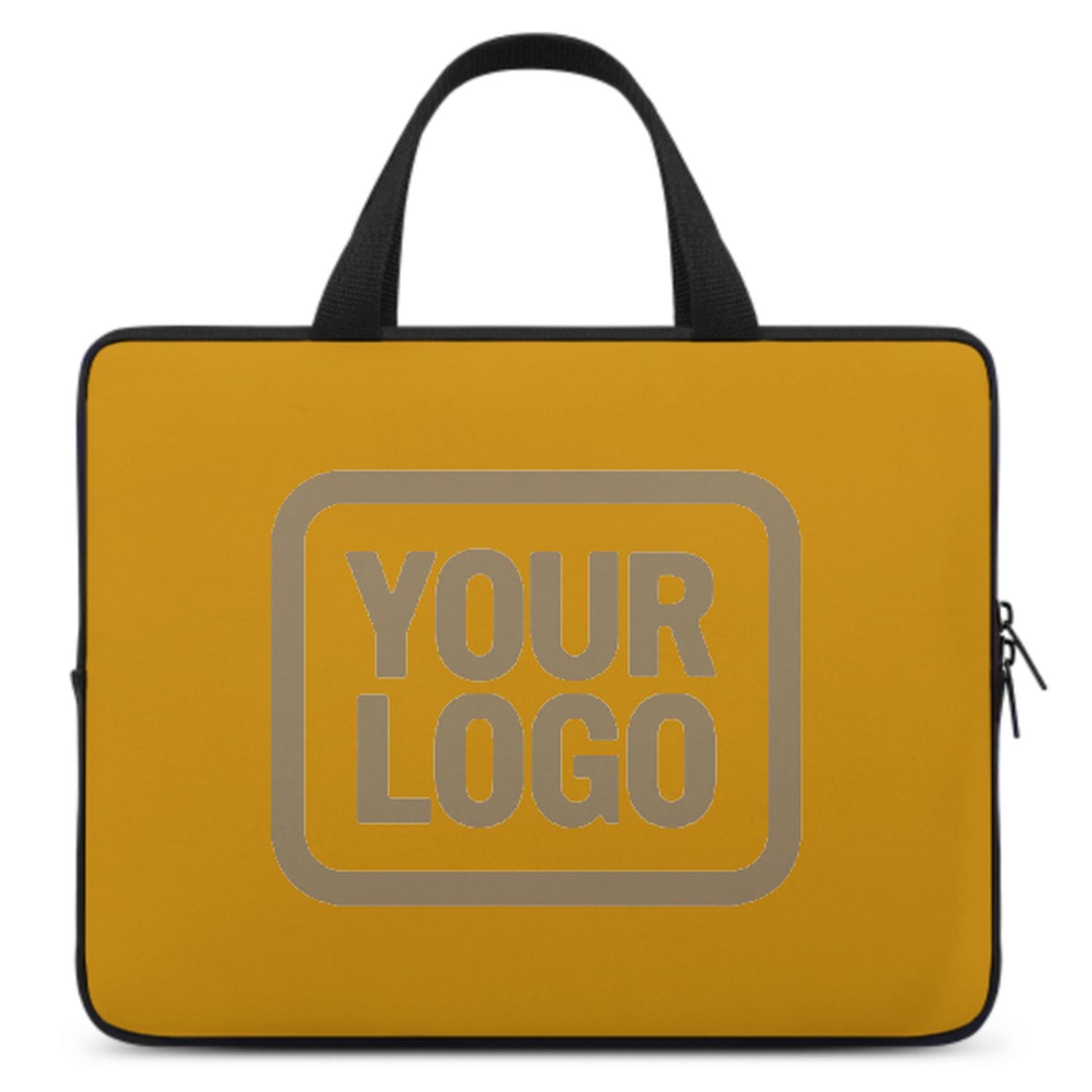 Borsa per laptop personalizzata in colore giallo chiaro cachi
