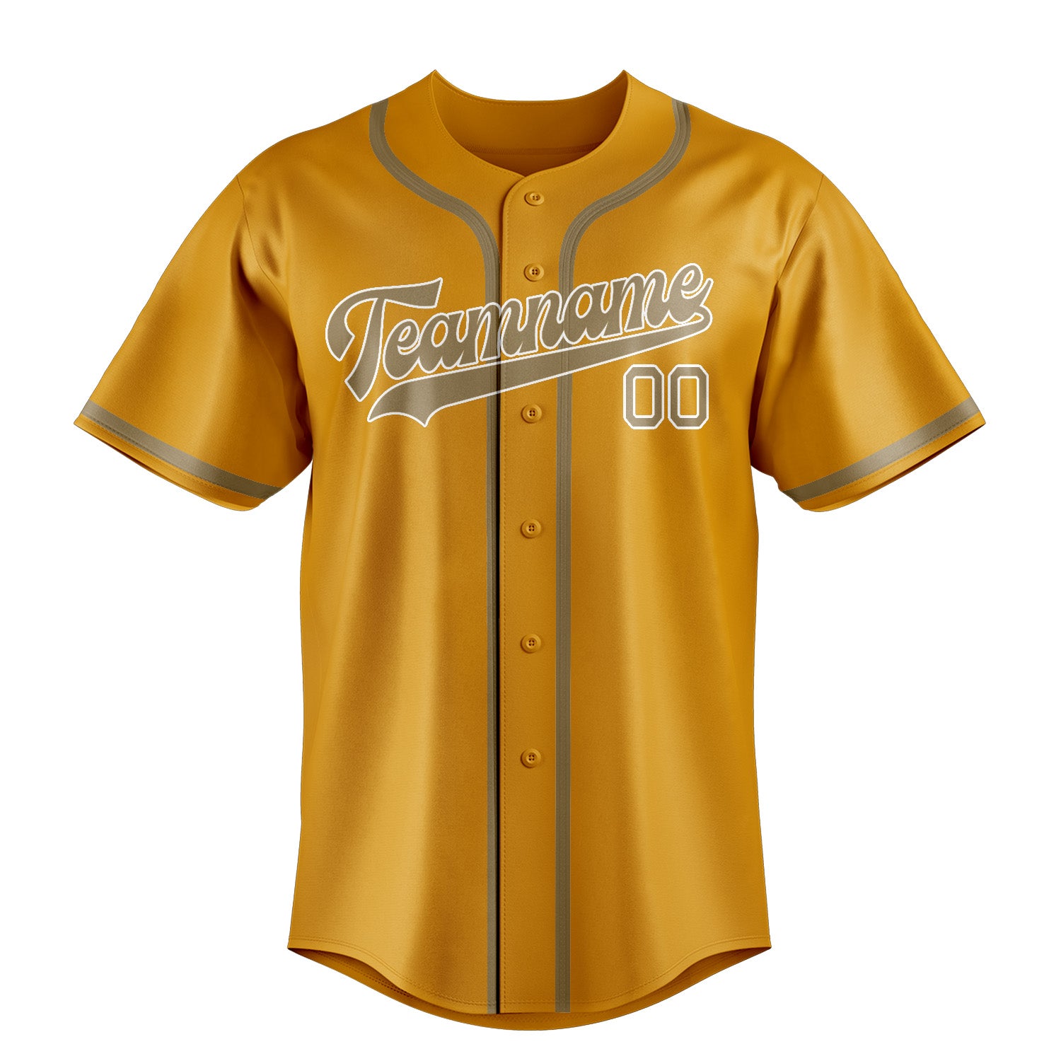 Benutzerdefiniertes Professionelles Gelb Hellkhaki Baseballtrikot