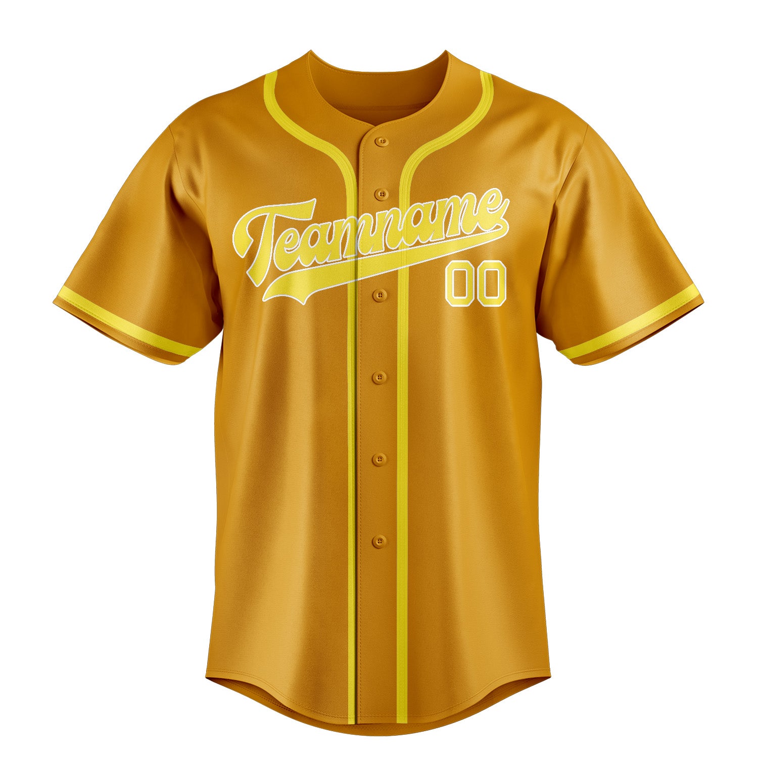 Benutzerdefiniertes Professionelles Gelb Blassgelb Baseballtrikot