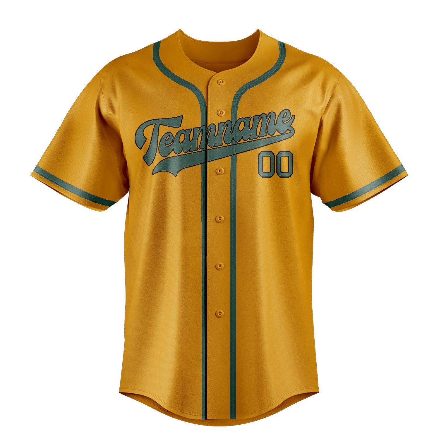 Benutzerdefiniertes Professionelles Gelb Blaugrün Baseballtrikot