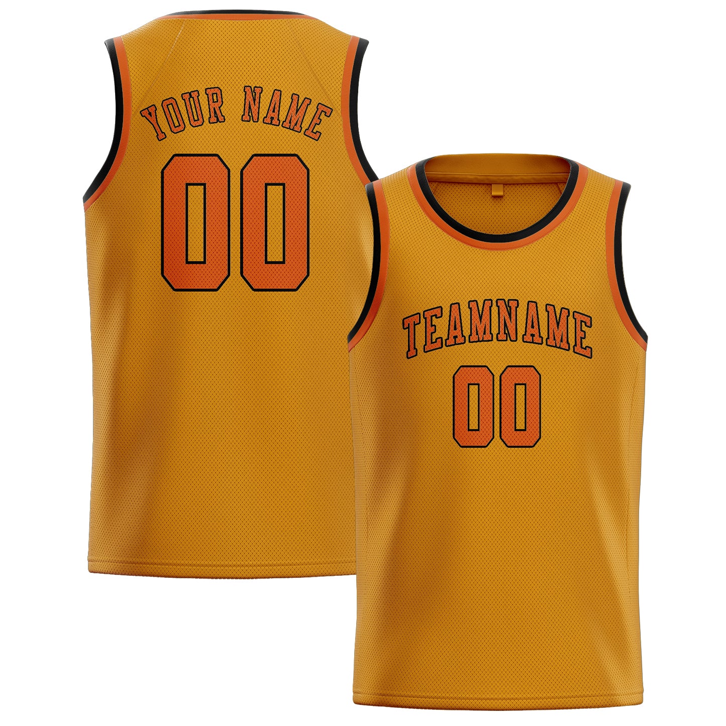 Benutzerdefiniertes Professionelles Gelb Orange Basketballtrikot