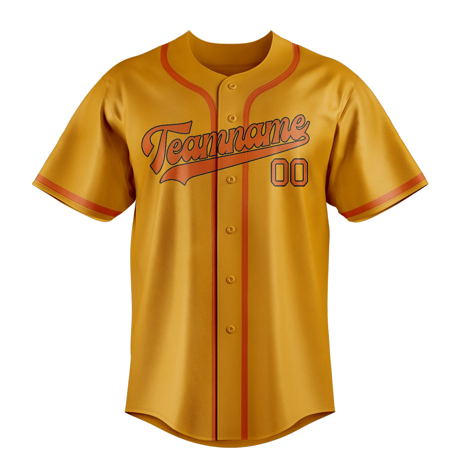 Benutzerdefiniertes Professionelles Gelb Orange Baseballtrikot