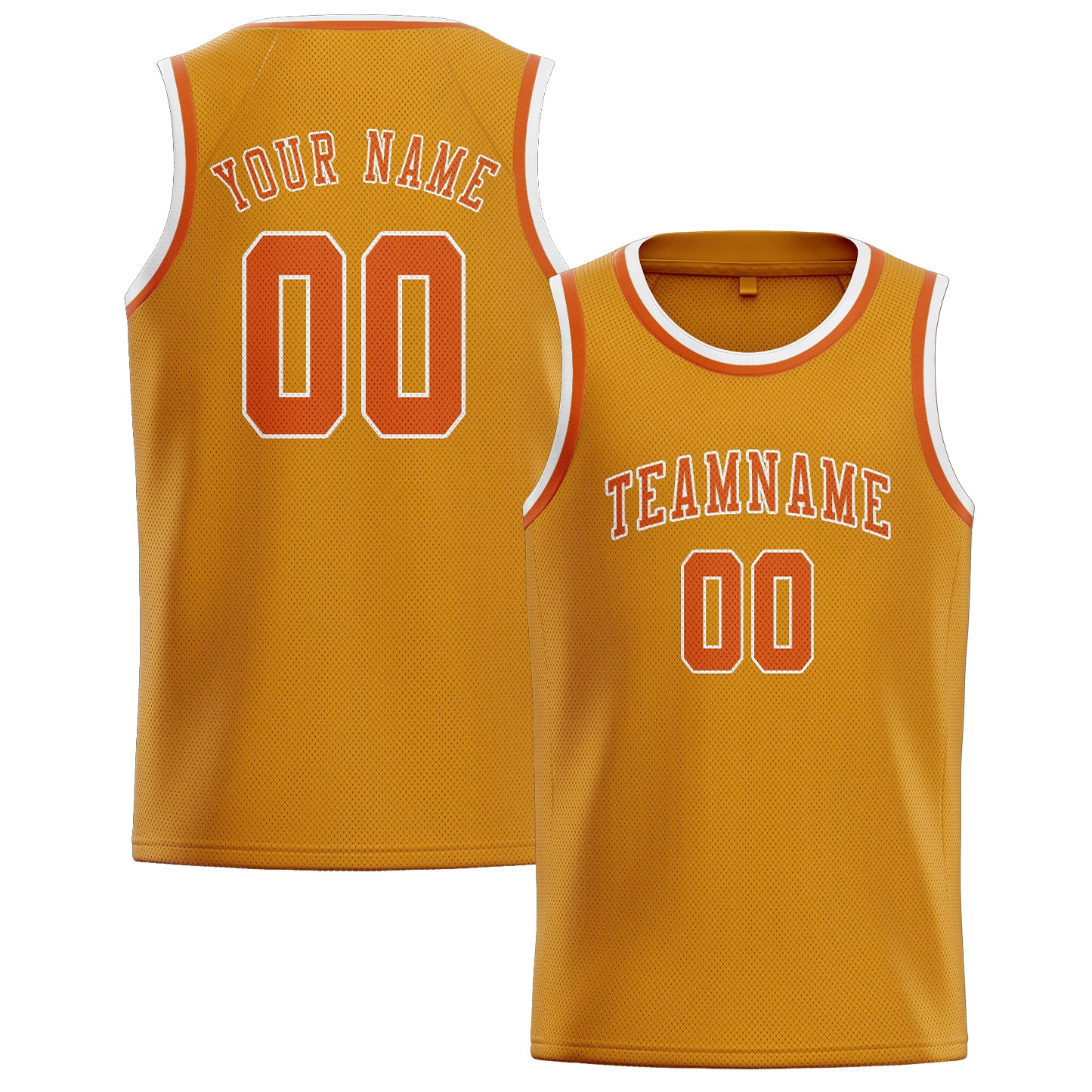 Benutzerdefiniertes Professionelles Gelb Orange Basketballtrikot