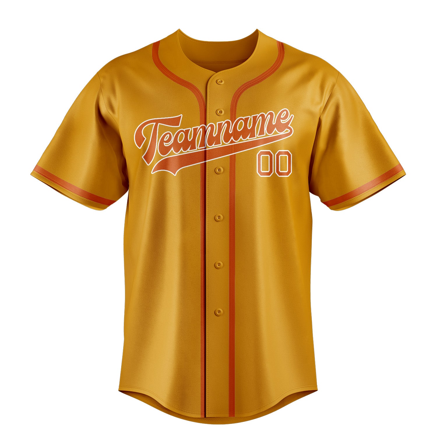 Benutzerdefiniertes Professionelles Gelb Orange Baseballtrikot