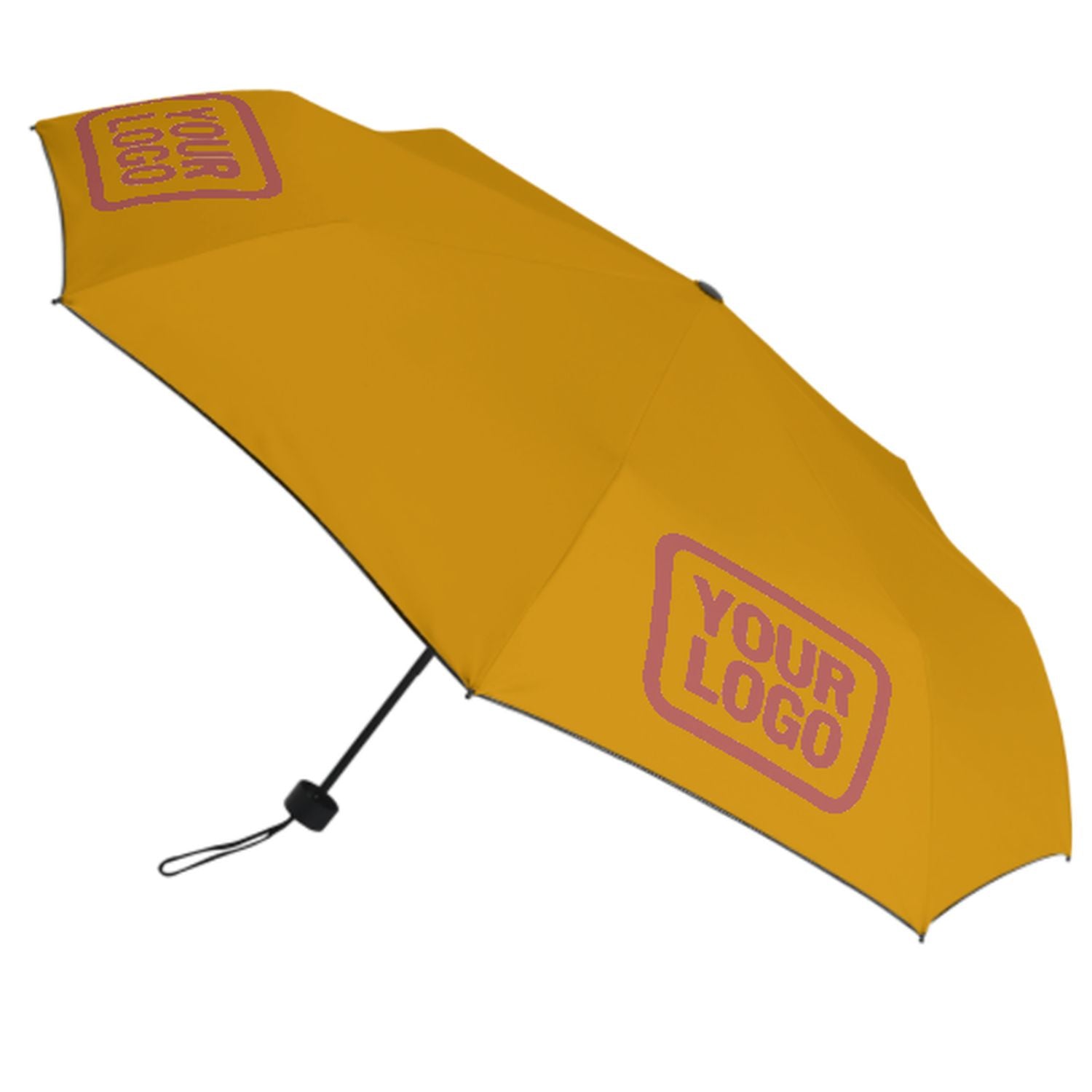 Maßgeschneidertes Gelb Kupferrose Automatik-Regenschirm
