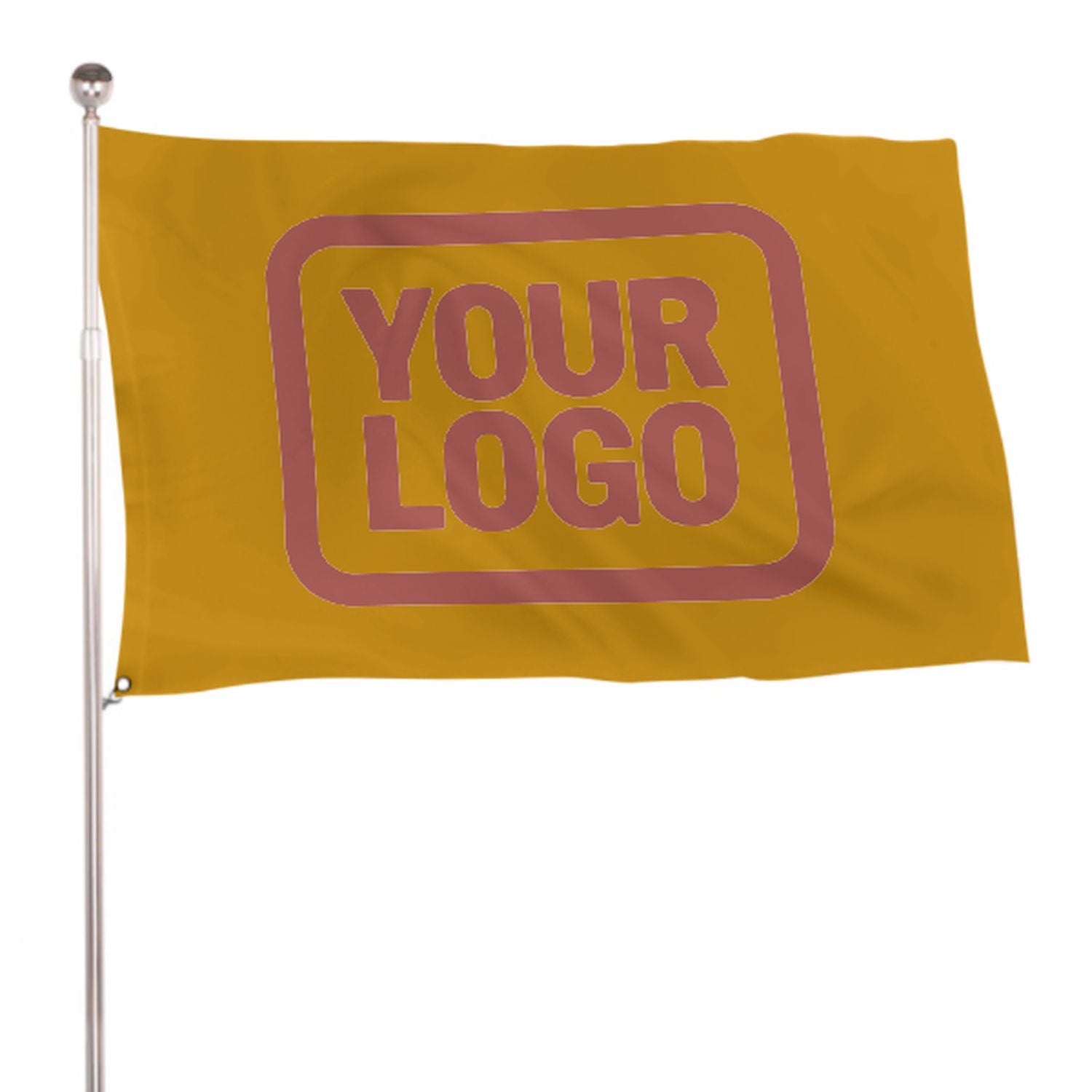 Maßgeschneidertes Gelb Kupferrose Flagge