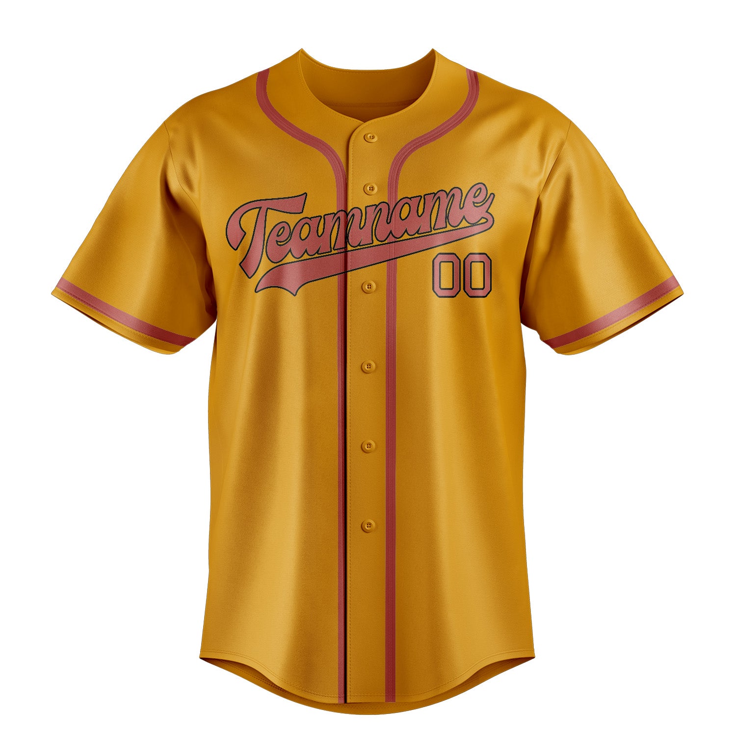 Benutzerdefiniertes Professionelles Gelb Kupferrose Baseballtrikot