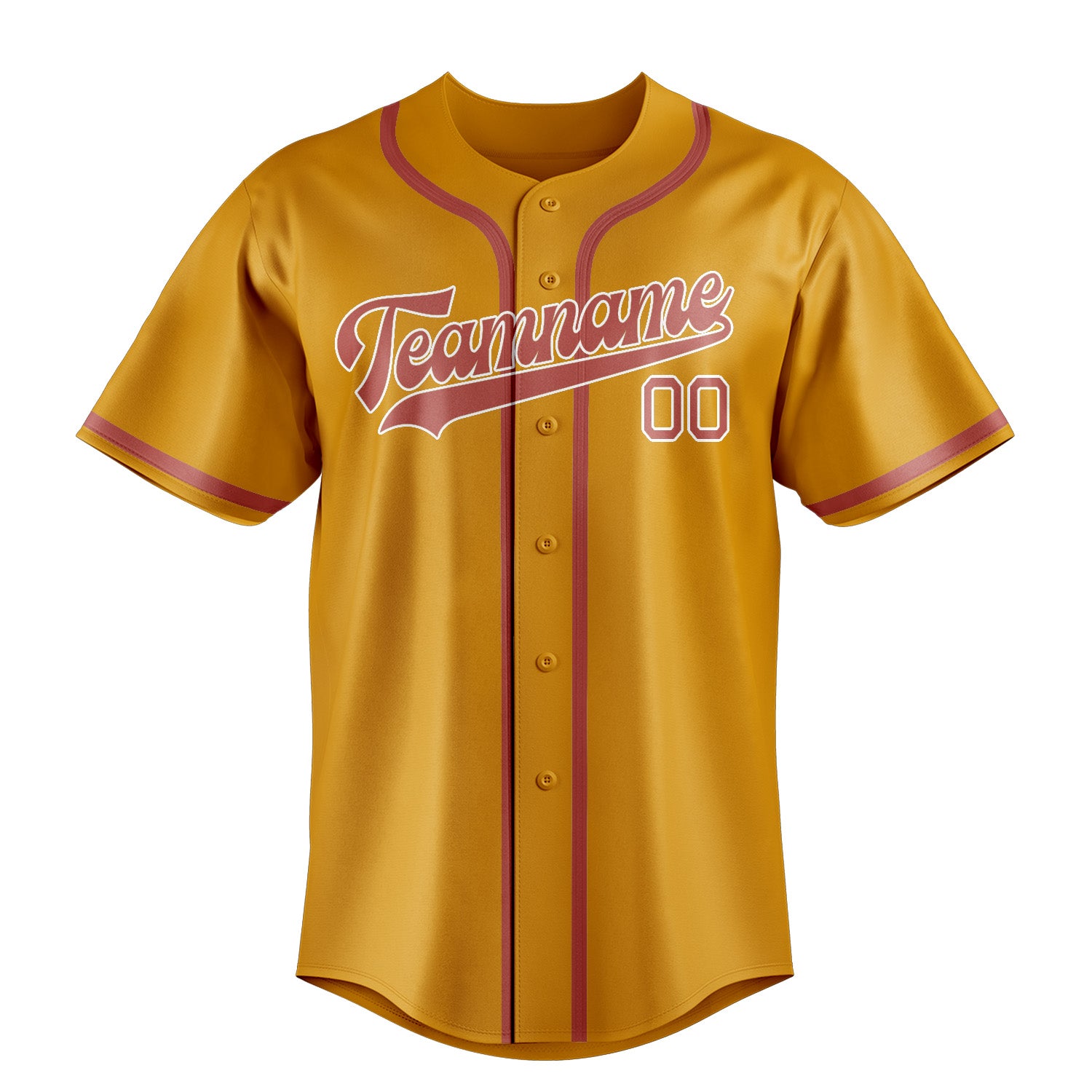 Benutzerdefiniertes Professionelles Gelb Kupferrose Baseballtrikot