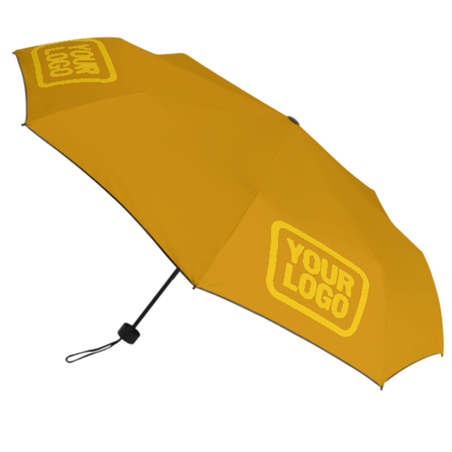 Maßgeschneidertes Gelb Gold Automatik-Regenschirm