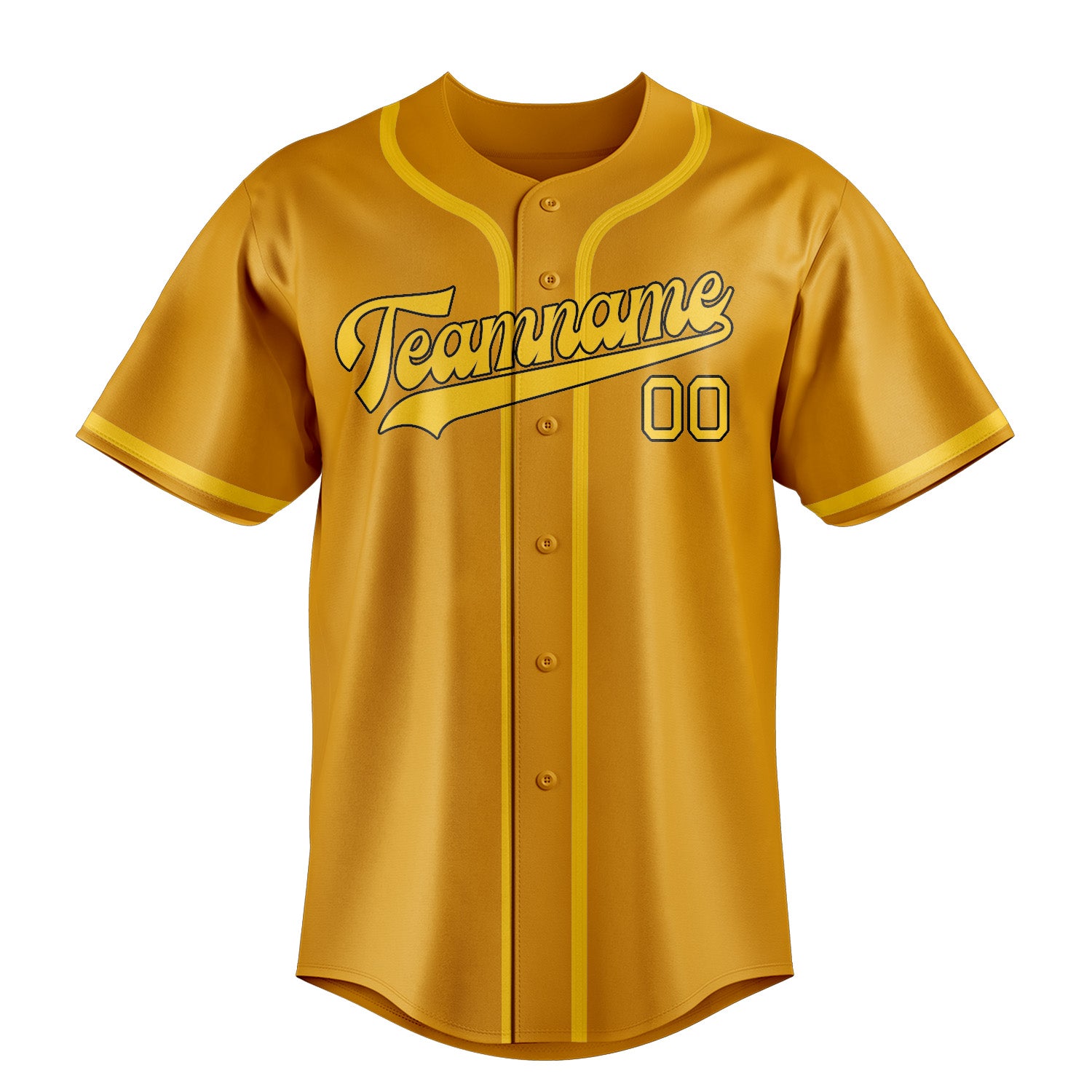 Benutzerdefiniertes Professionelles Gelb Gold Baseballtrikot