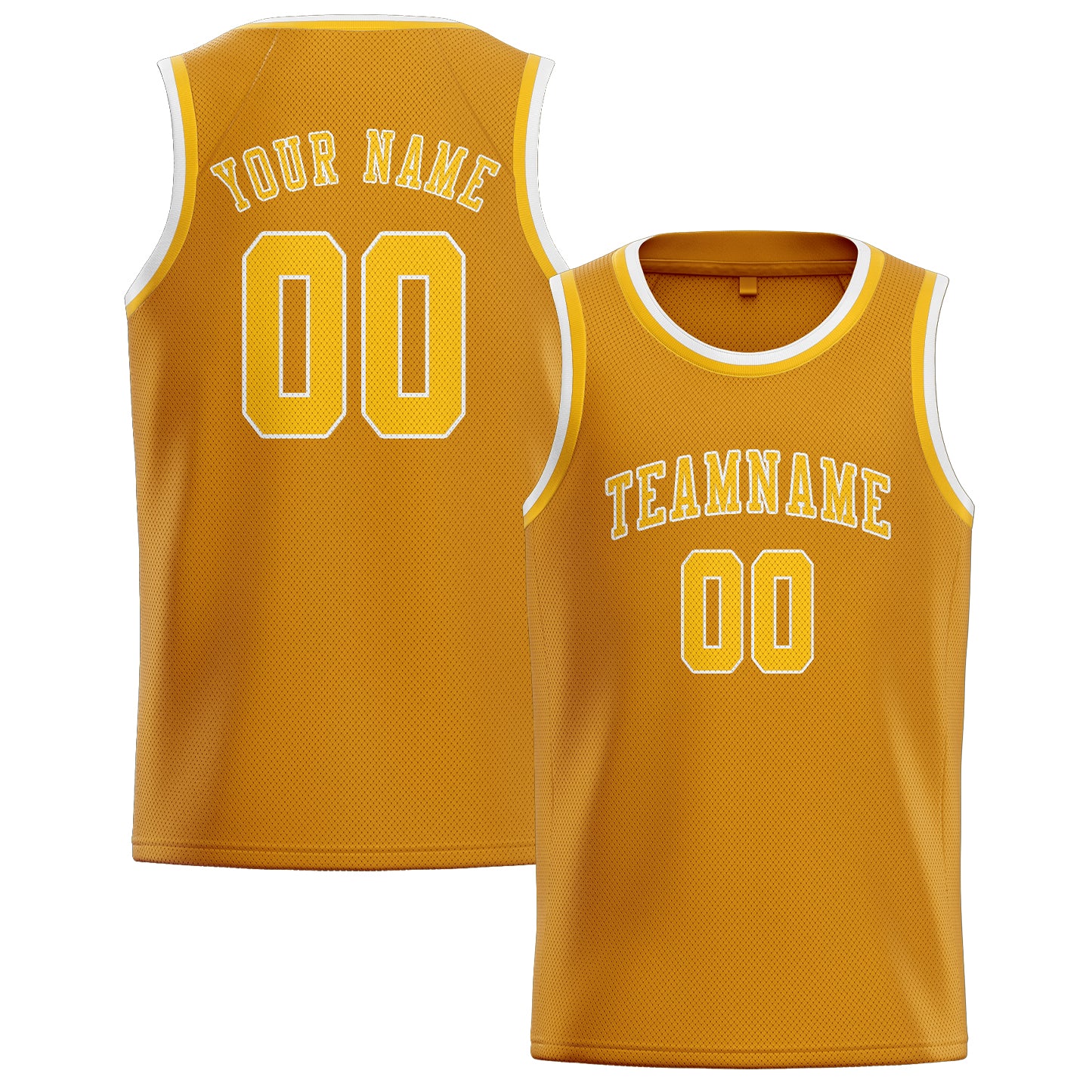 Benutzerdefiniertes Professionelles Gelb Gold Basketballtrikot