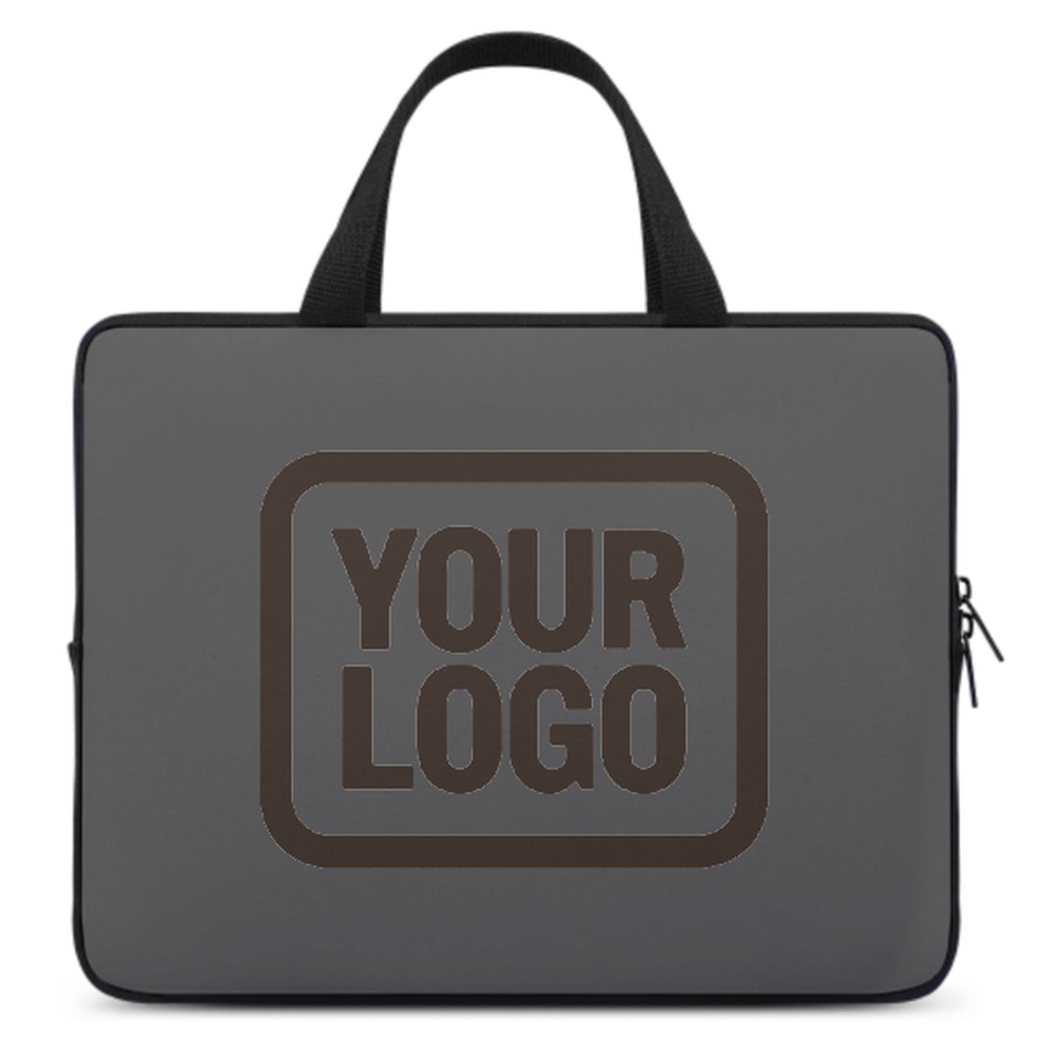 Borsa per laptop grigio scuro marrone personalizzata