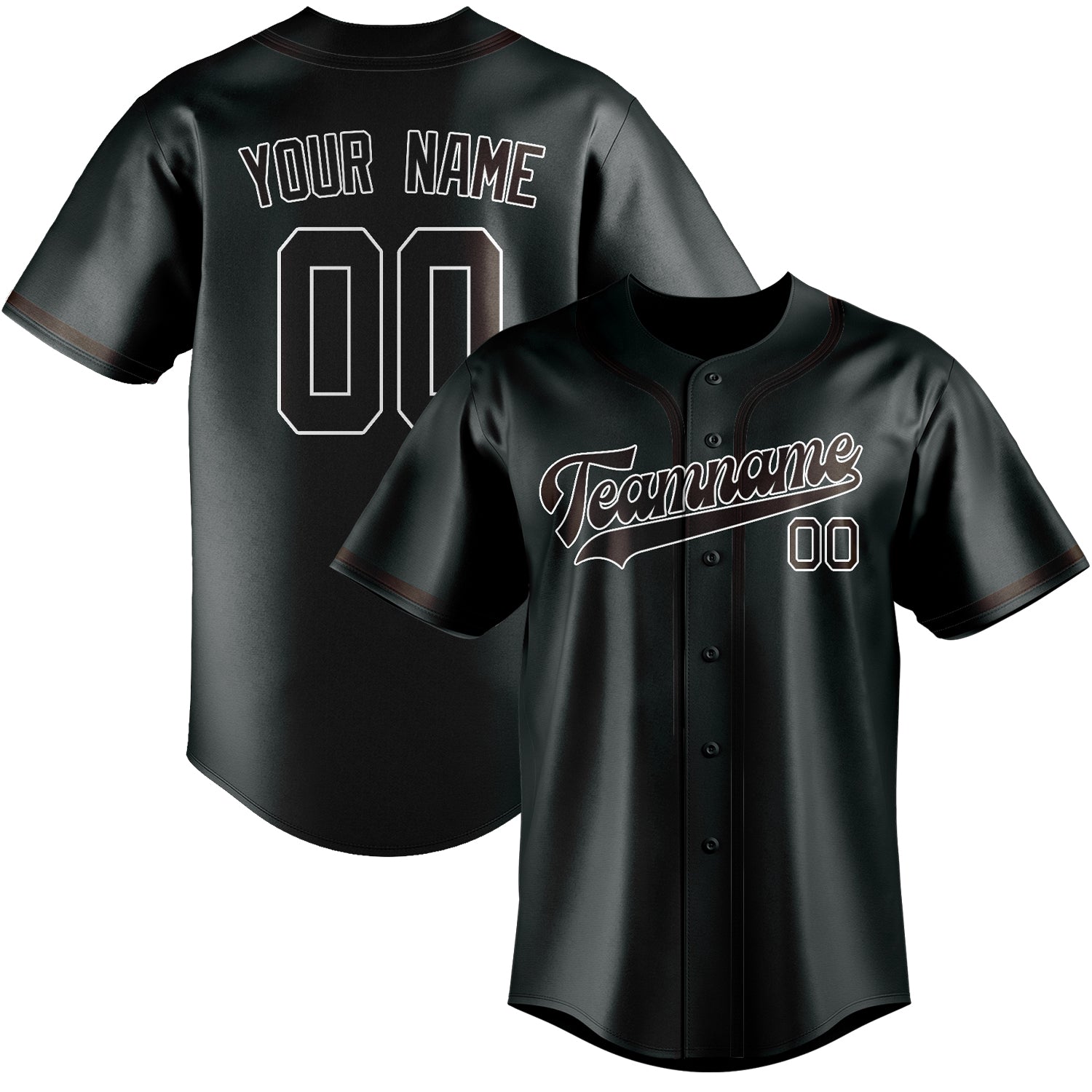 Benutzerdefiniertes Professionelles Dunkelgrau Braun Baseballtrikot