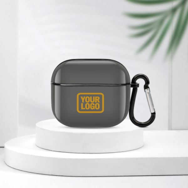 Maßgeschneidertes Dunkelgrau Gelb AirPods-Hülle (3. Generation)