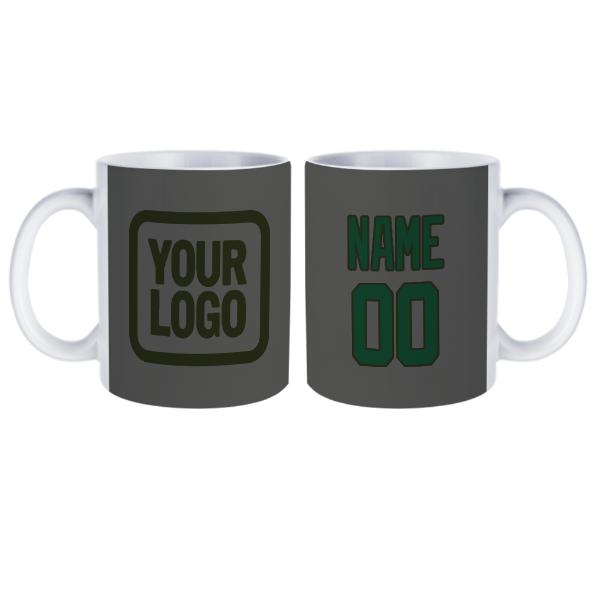 Tazza personalizzata grigio scuro verde muschio