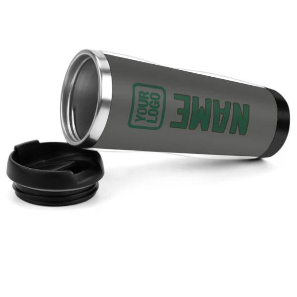 Tazza personalizzata in acciaio inossidabile grigio scuro e verde muschio