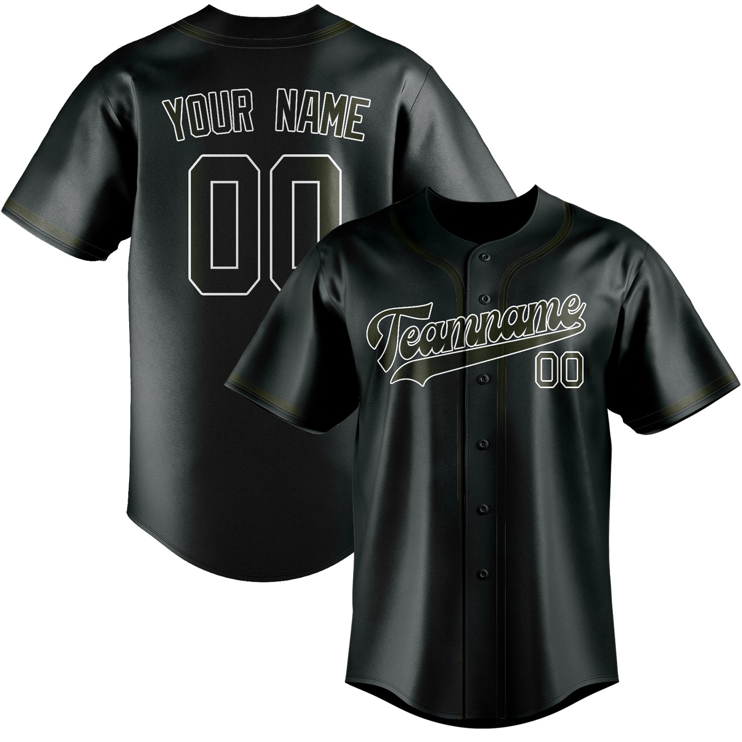 Benutzerdefiniertes Professionelles Dunkelgrau Dunkles Oliv Baseballtrikot