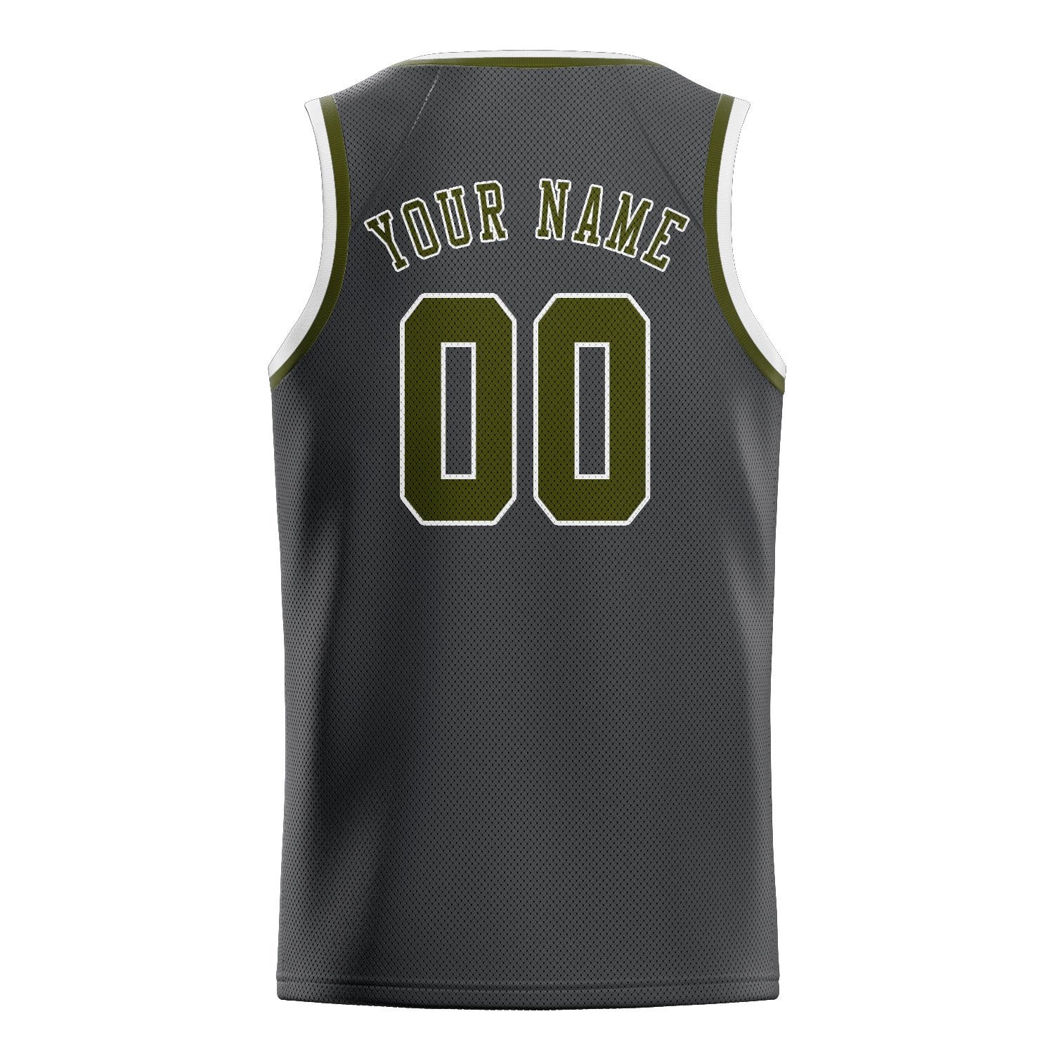Benutzerdefiniertes Professionelles Dunkelgrau Dunkles Oliv Basketballtrikot
