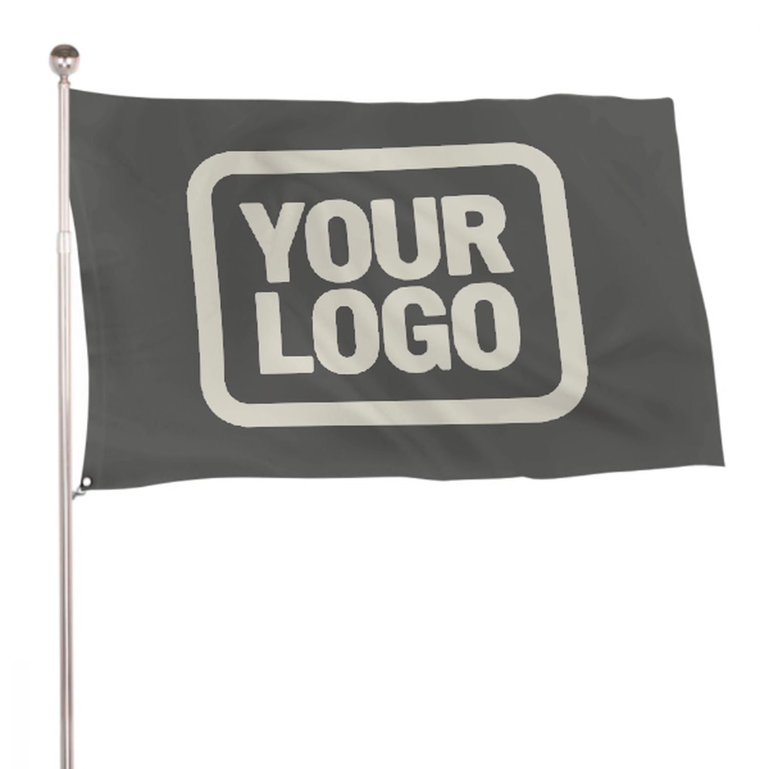 Maßgeschneidertes Dunkelgrau Beige Flagge