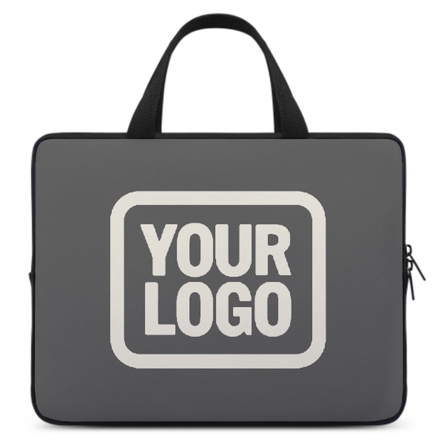 Borsa per laptop personalizzata grigio scuro e crema