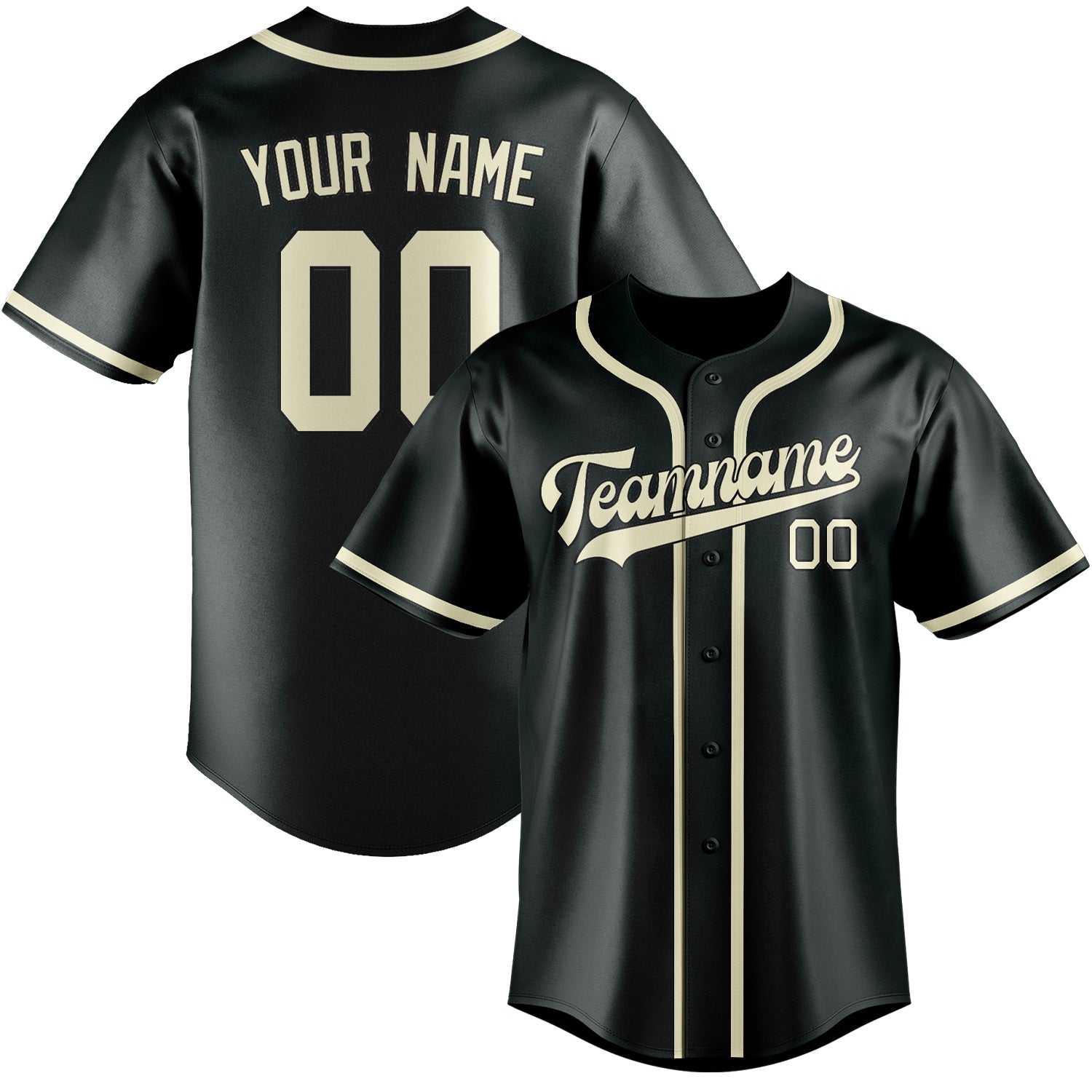Benutzerdefiniertes Professionelles Dunkelgrau Beige Baseballtrikot