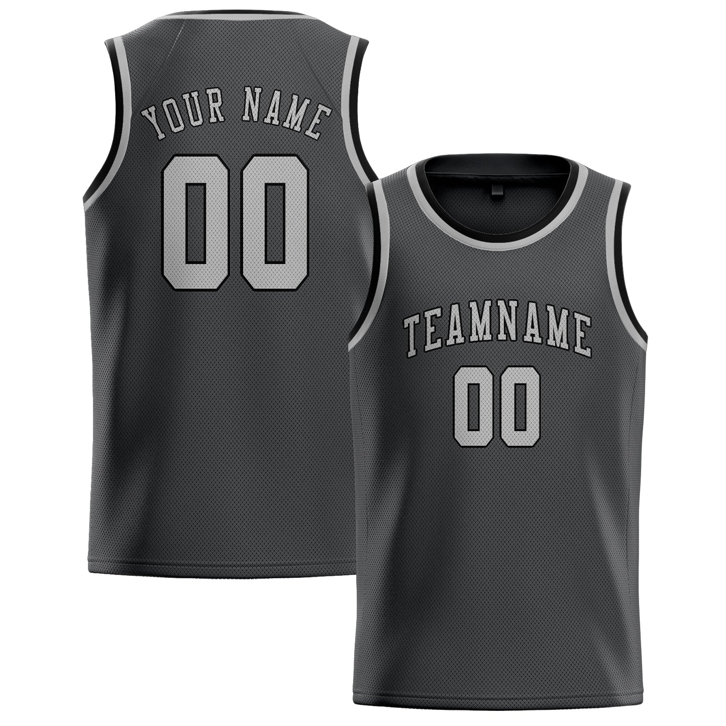 Benutzerdefiniertes Professionelles Dunkelgrau Grau Basketballtrikot