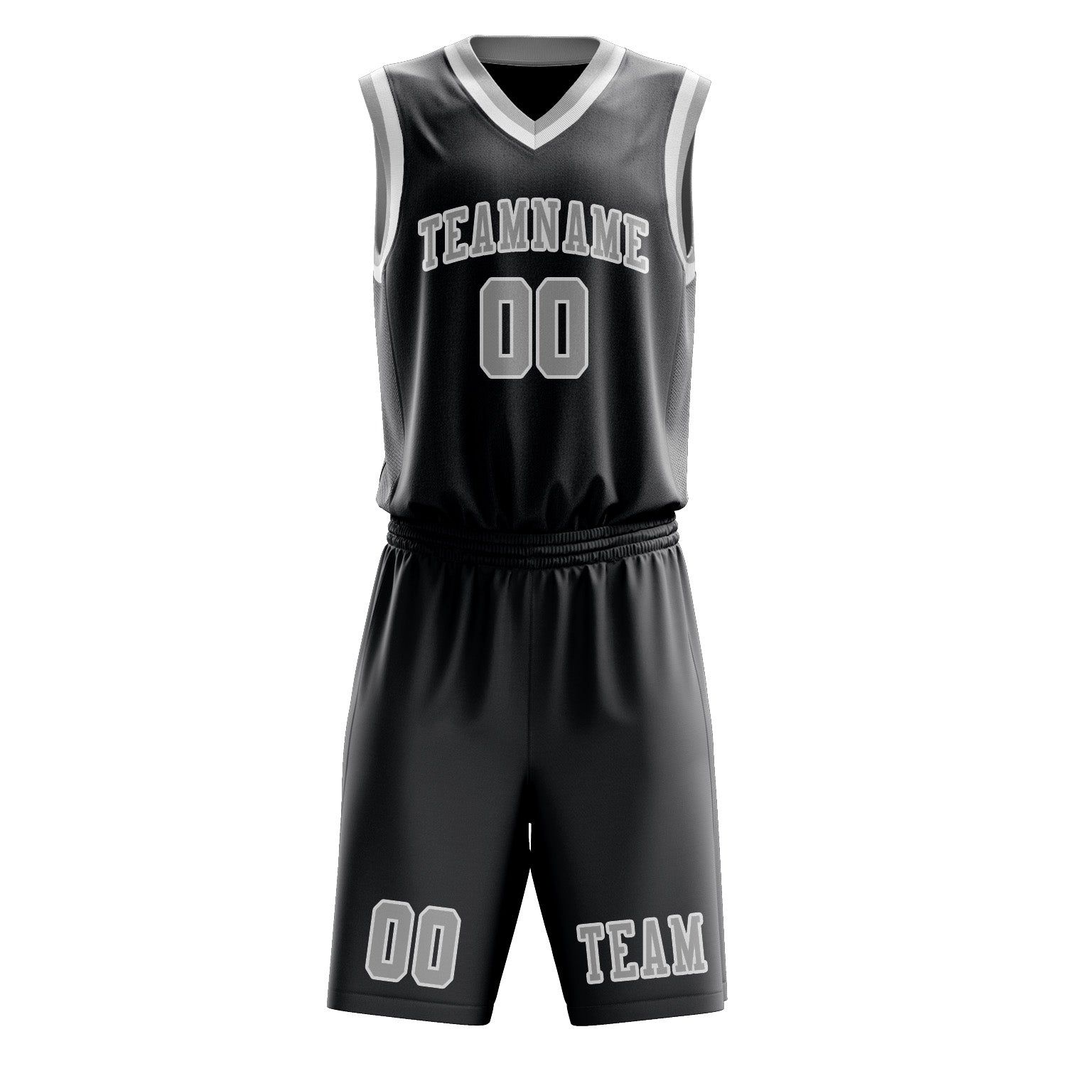 Benutzerdefiniertes Professionelles Dunkelgrau Grau Basketballtrikot-Set