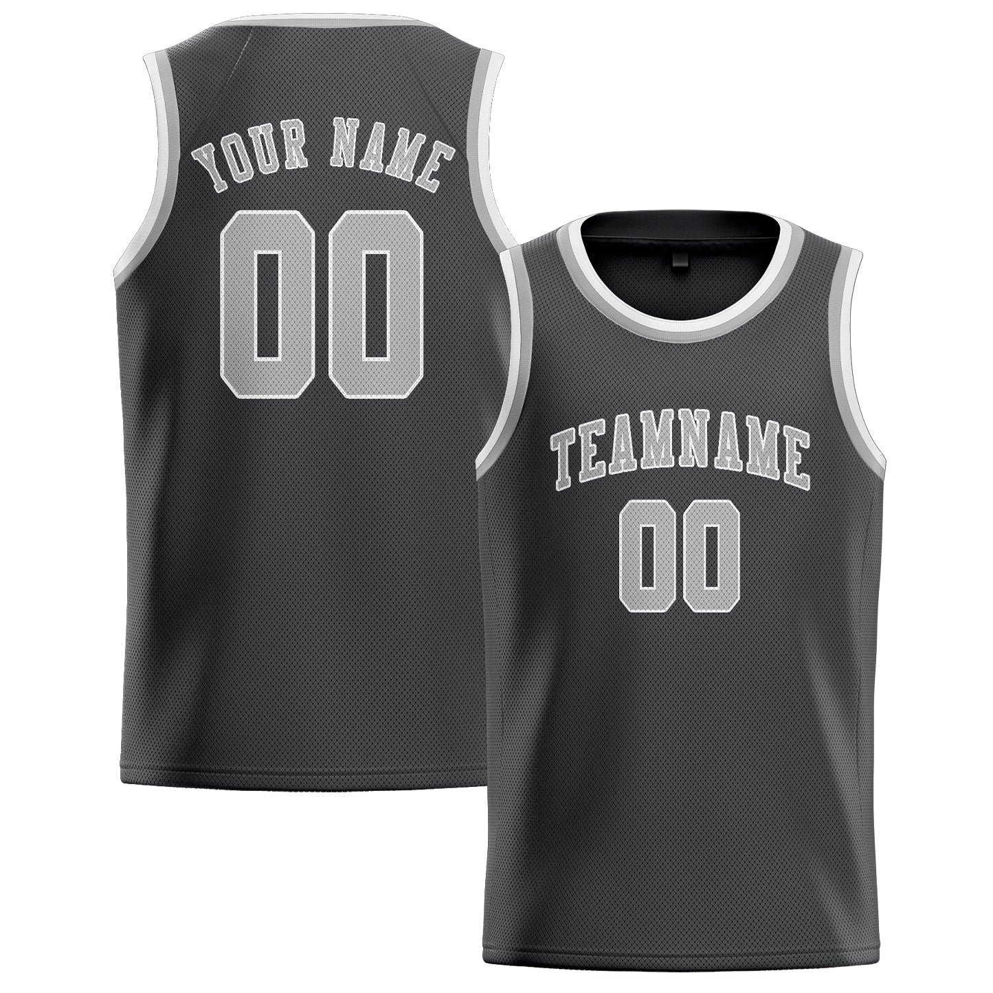 Benutzerdefiniertes Professionelles Dunkelgrau Grau Basketballtrikot