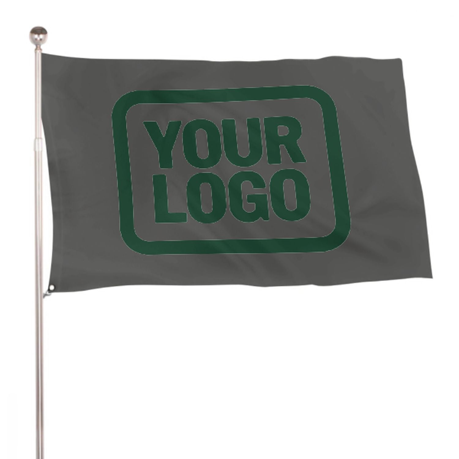 Maßgeschneidertes Dunkelgrau Moosgrün Flagge