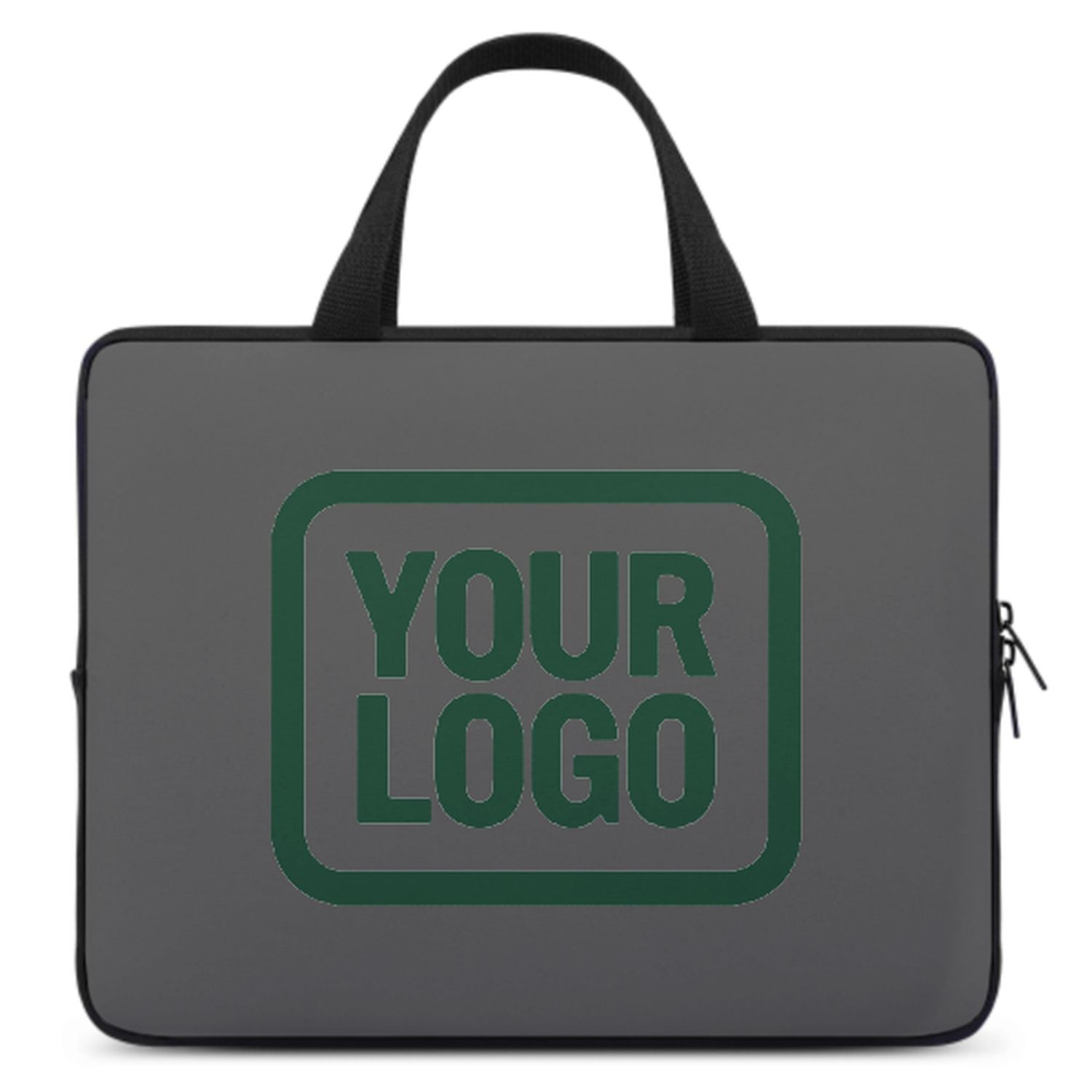 Borsa per laptop grigio scuro verde personalizzata