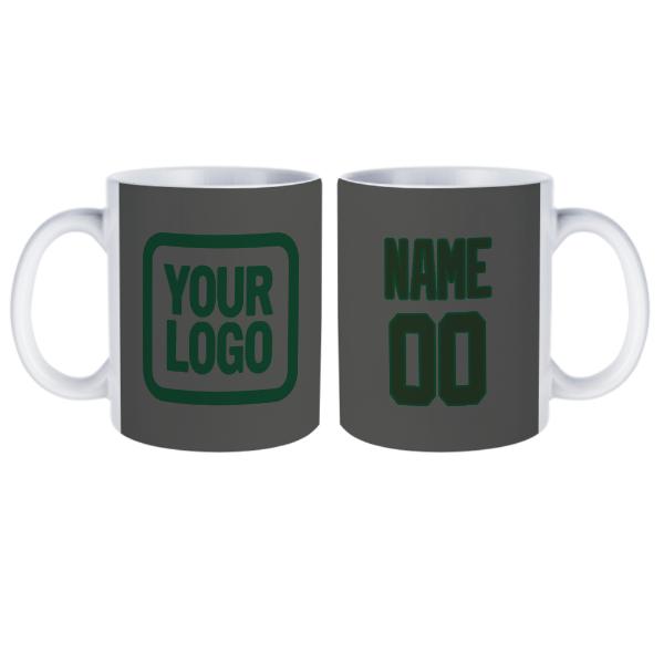 Tazza personalizzata in verde abete grigio scuro