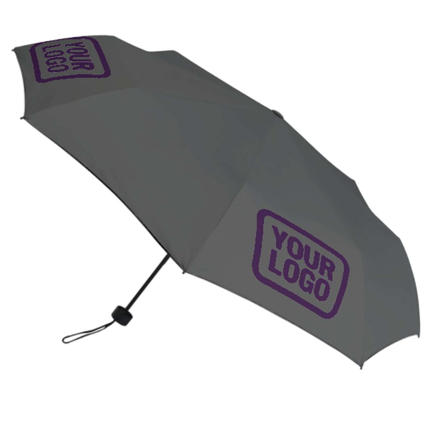 Maßgeschneidertes Dunkelgrau Lila Automatik-Regenschirm