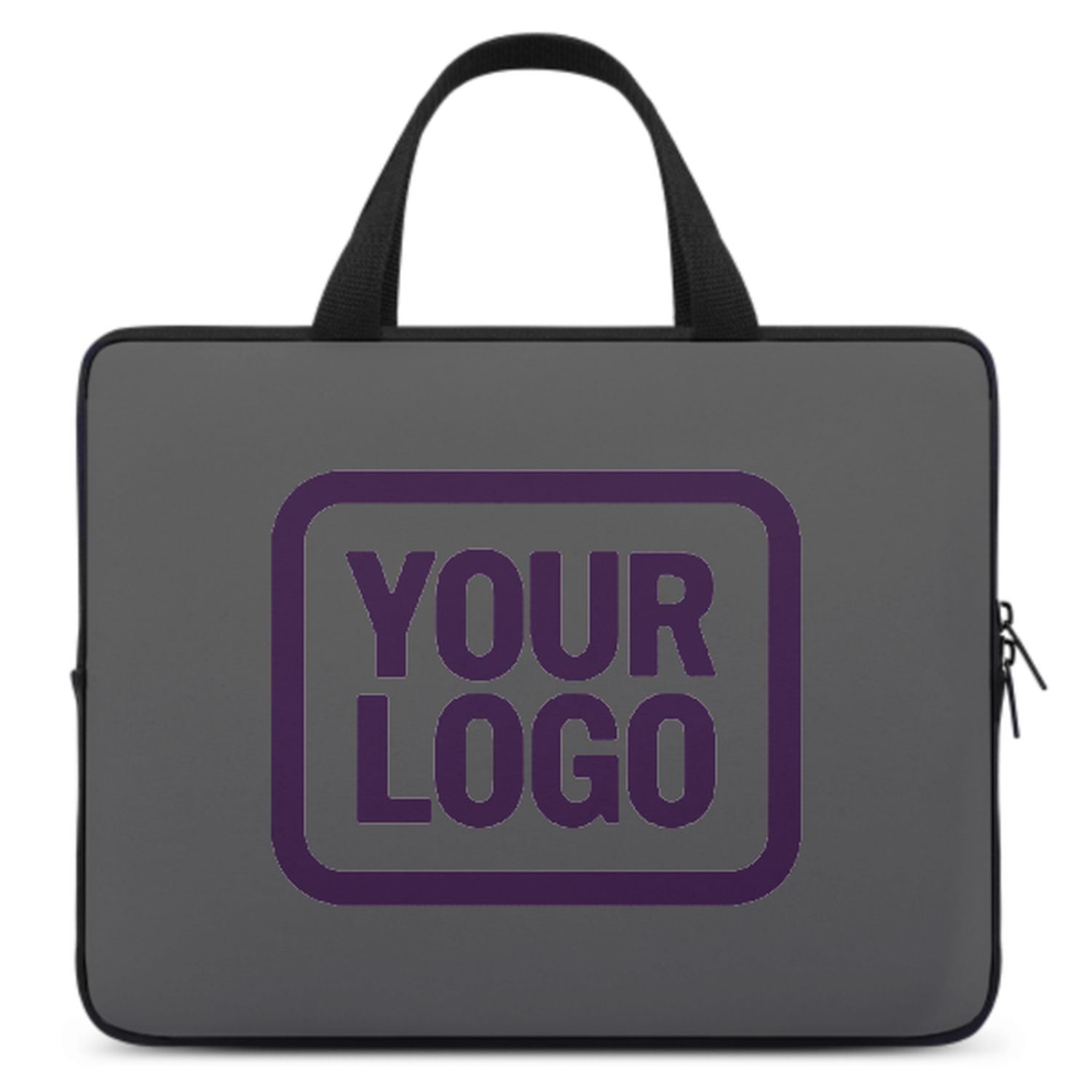 Borsa per laptop personalizzata grigio scuro e viola