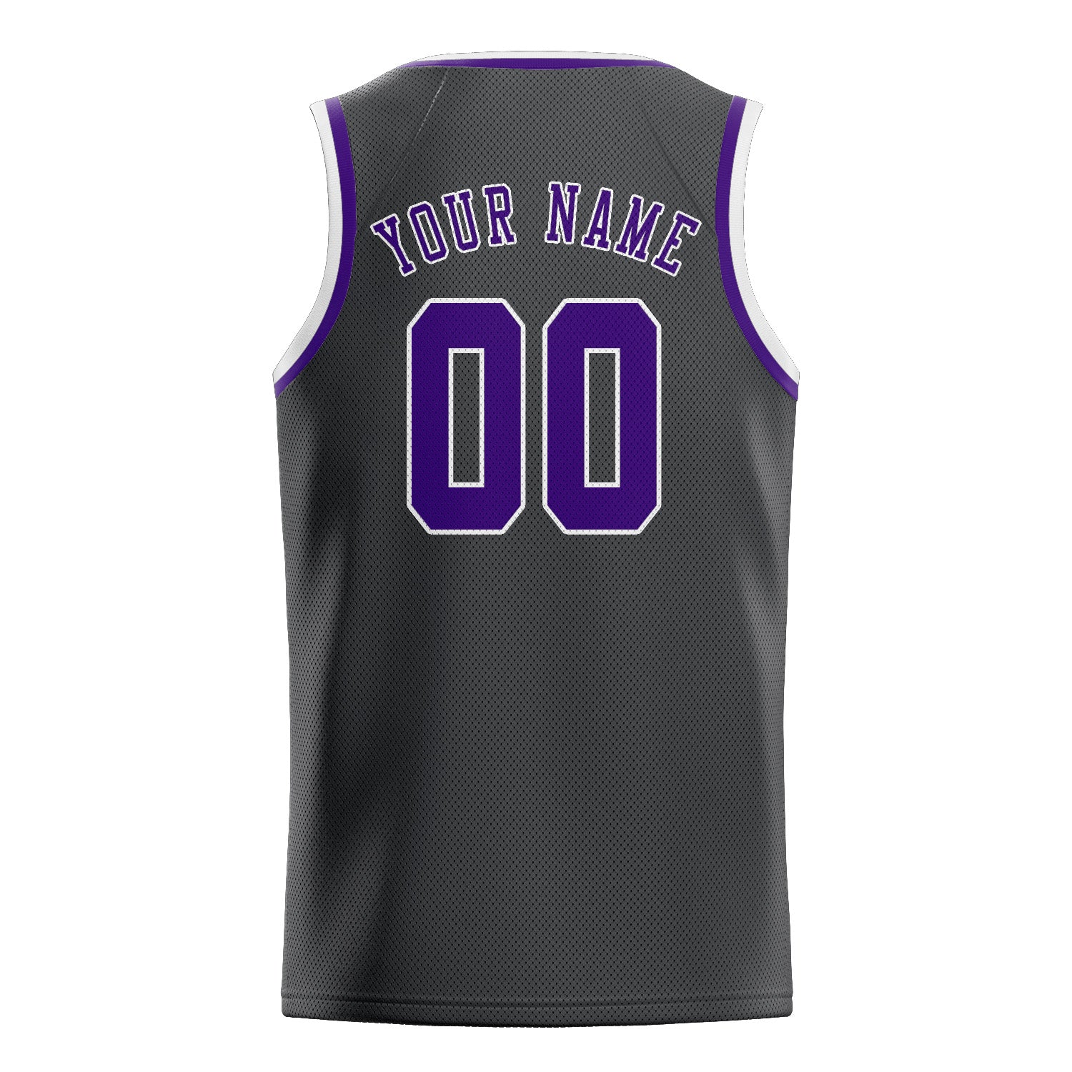 Benutzerdefiniertes Professionelles Dunkelgrau Lila Basketballtrikot