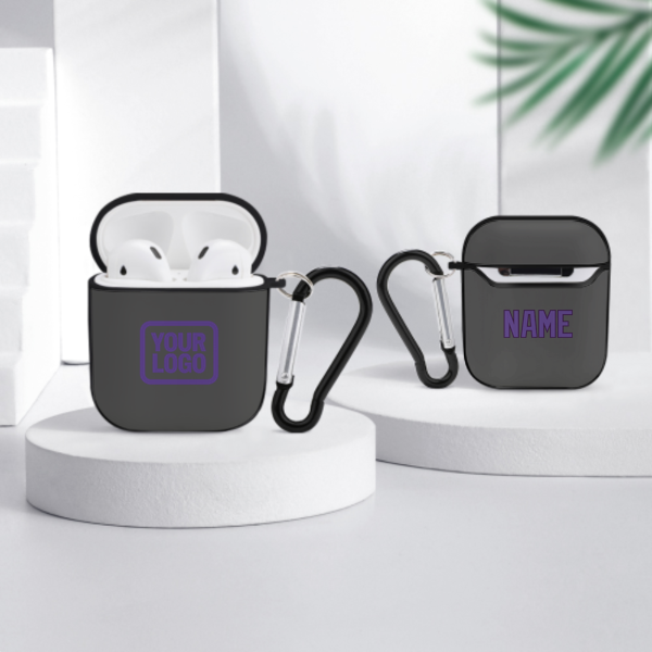 Maßgeschneidertes Dunkelgrau Lavendel AirPods-Hülle